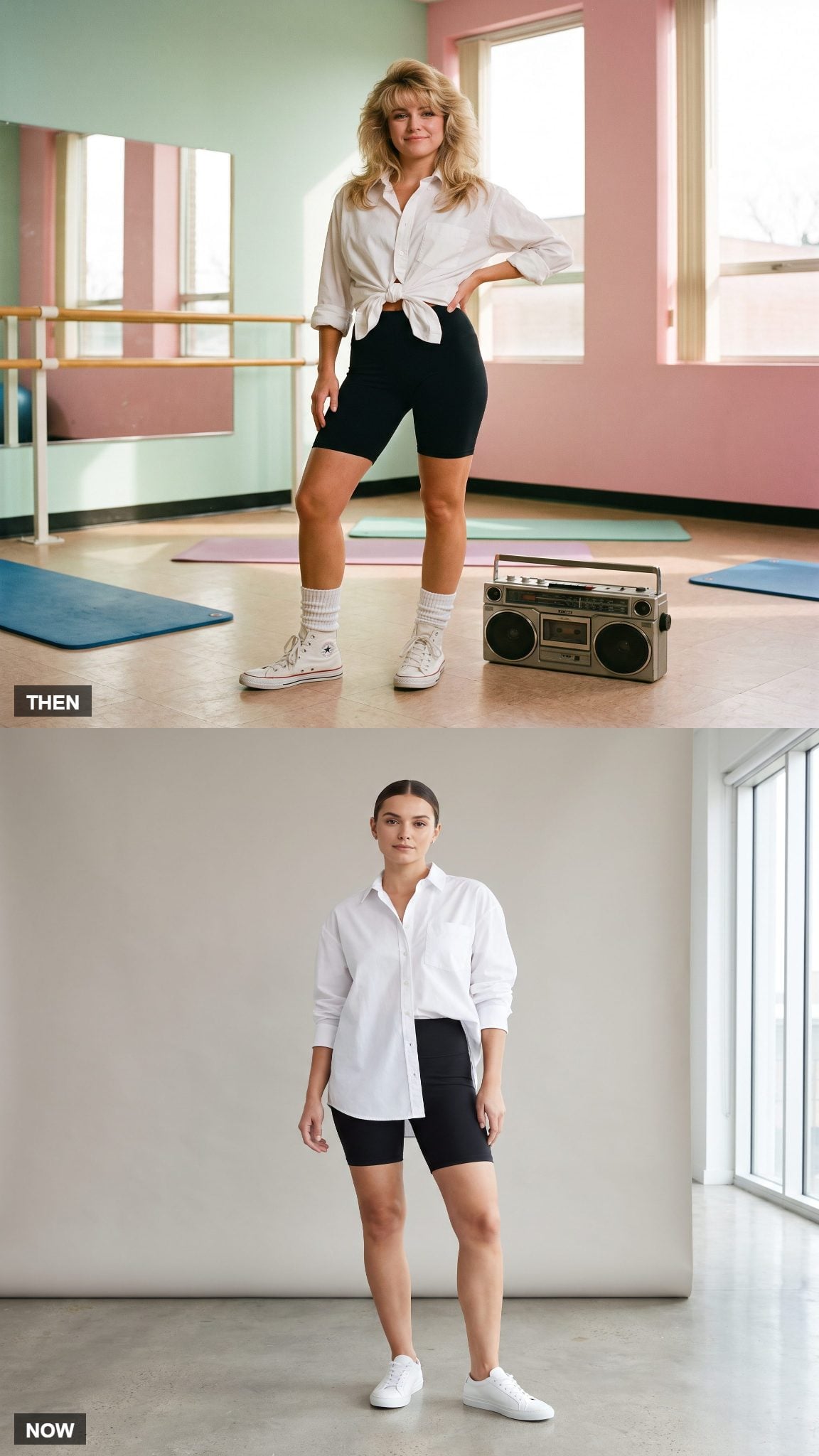 The White Shirt With Bike Shorts