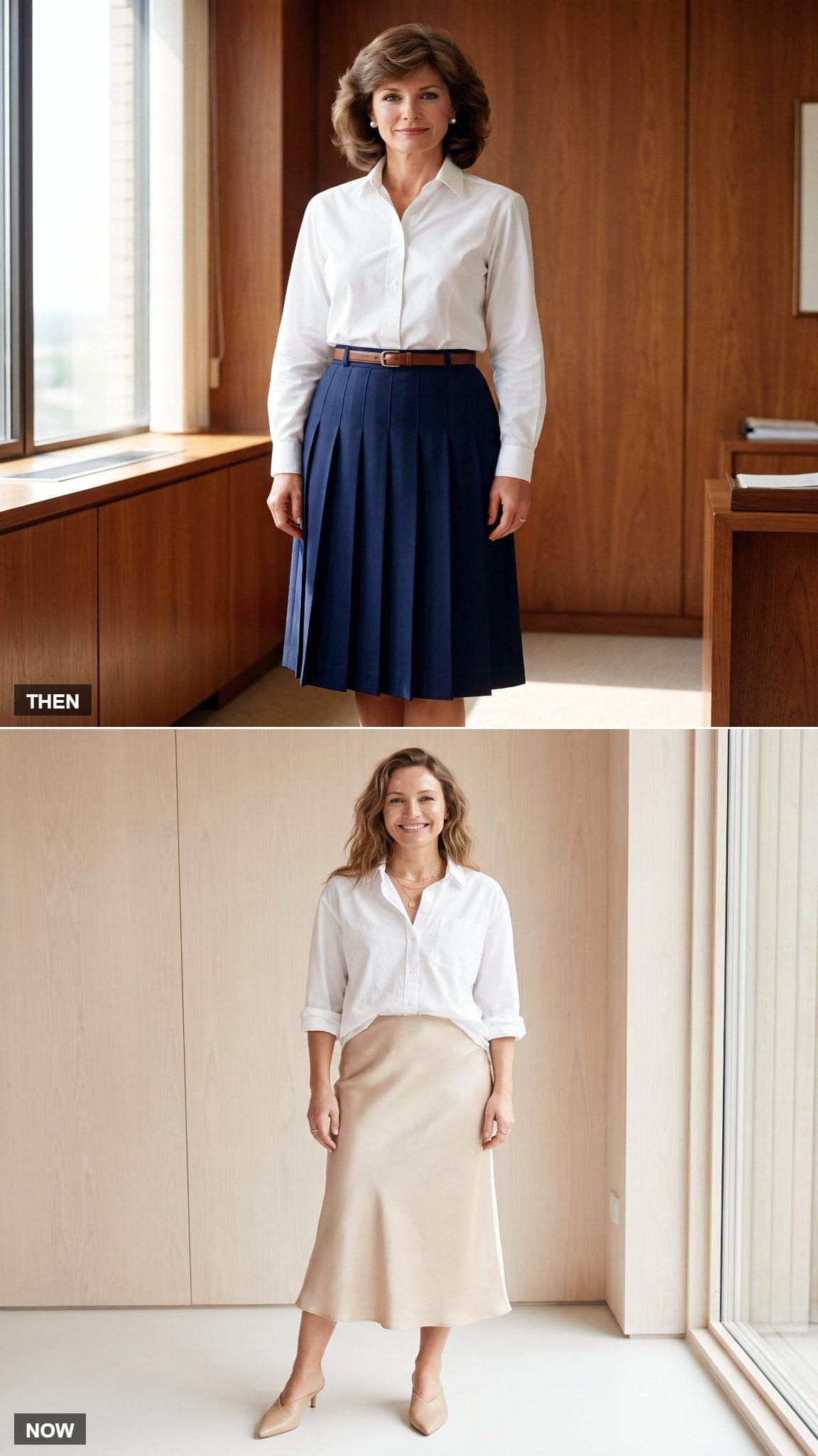 The White Shirt Tucked Into a Skirt