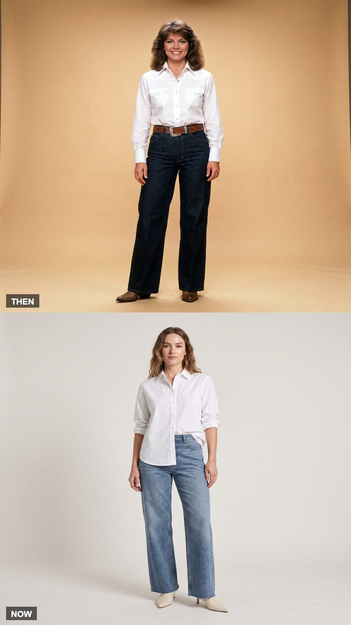 The White Shirt With Wide-Leg Denim