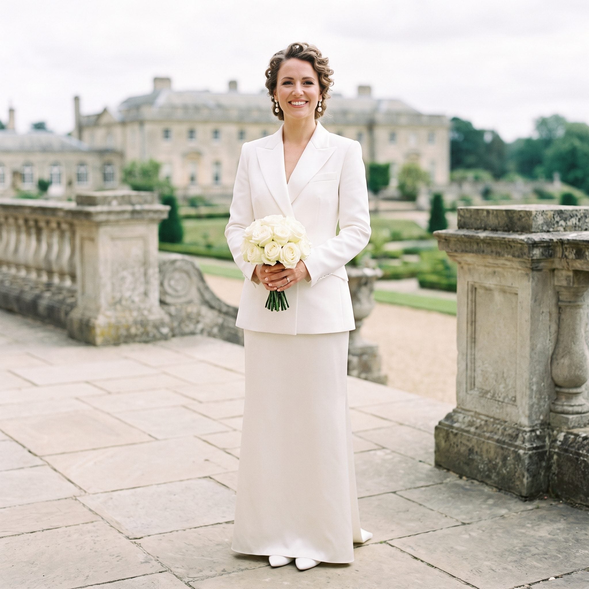 The White Tuxedo-Style Bridal Jacket for the Bride Who Read Vogue