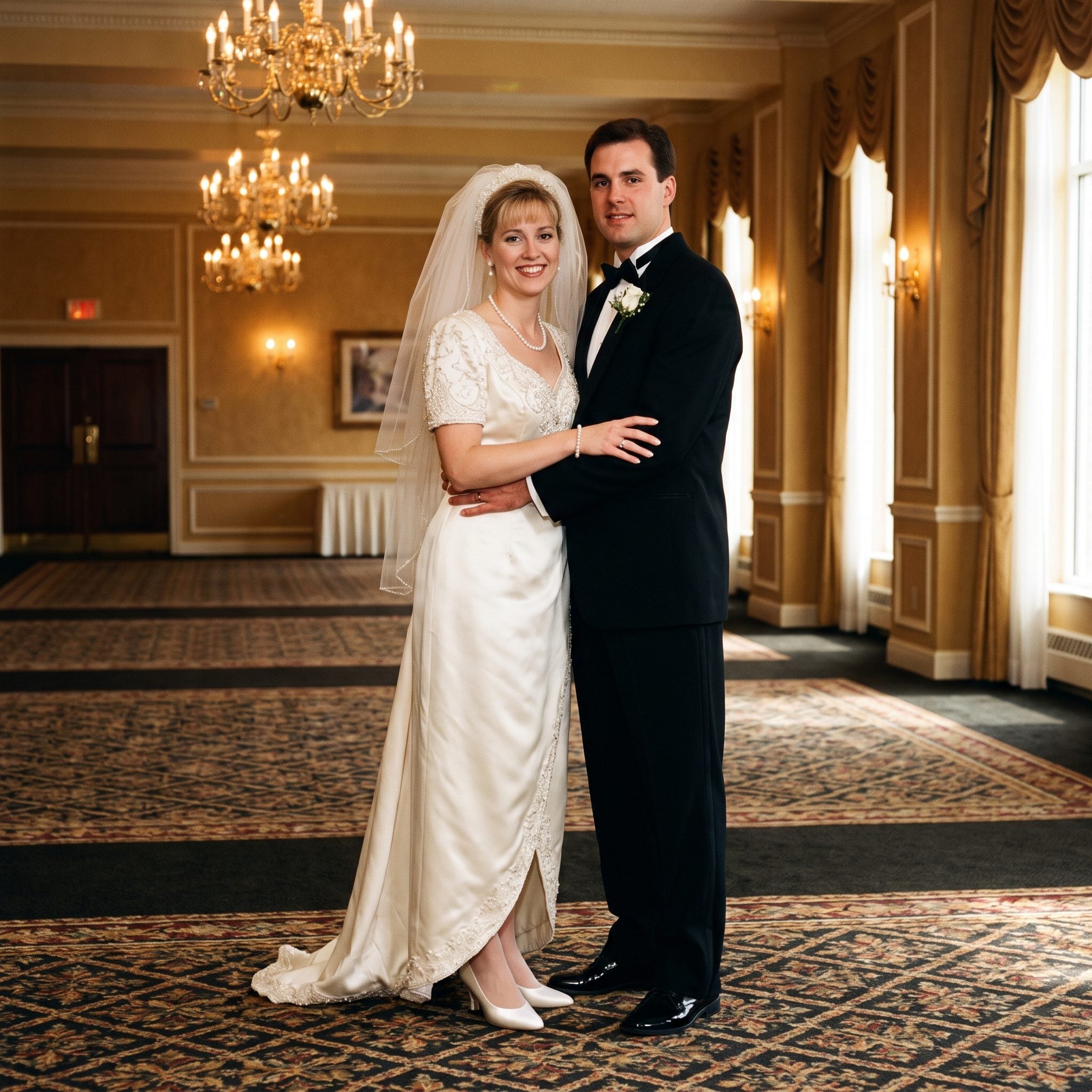 The Whole Matched-From-Head-to-Toe 1990s Bridal Look