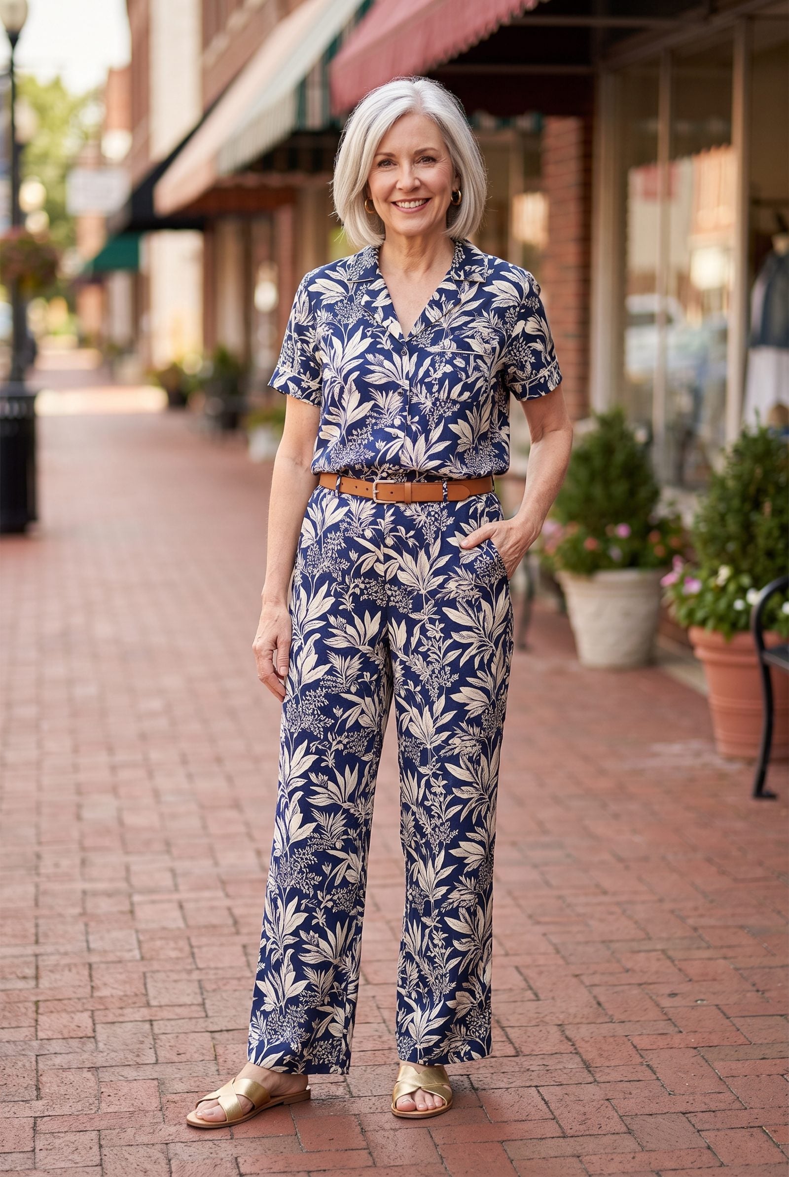 The 1930s Printed Pajama Set Worn as Daywear