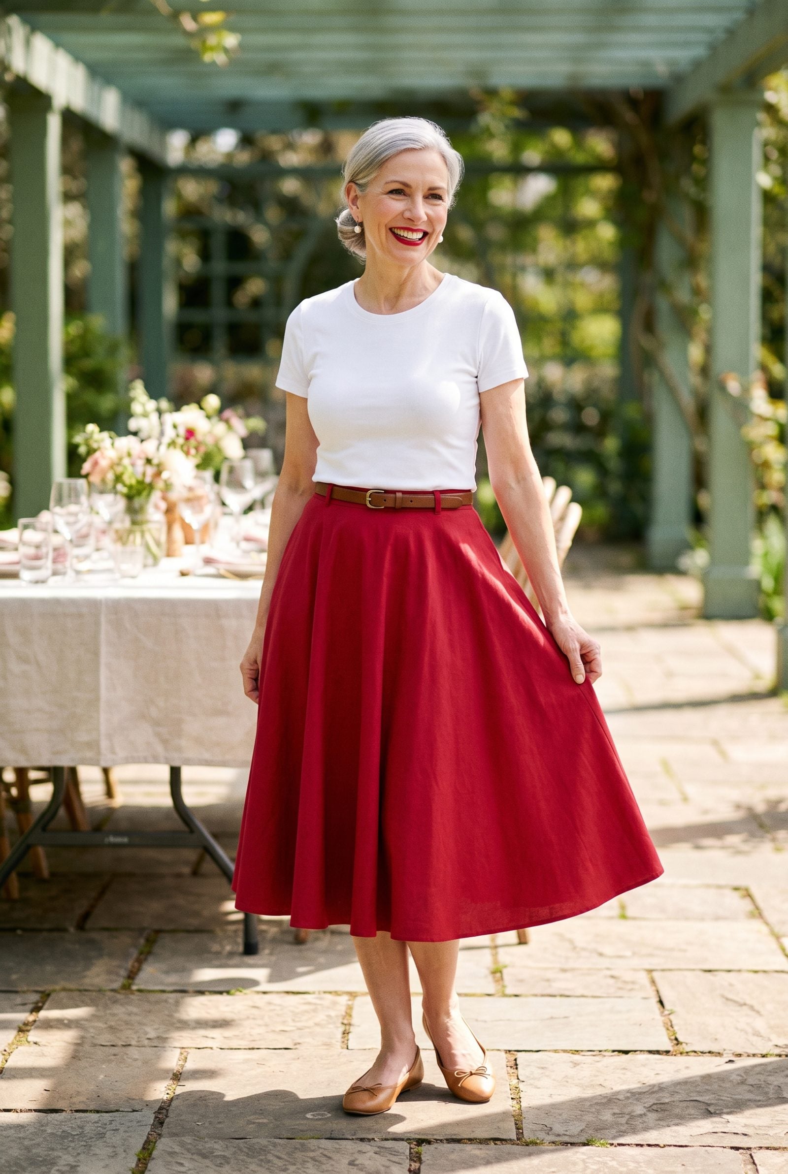The 1950s Circle Skirt With a Plain White T-Shirt