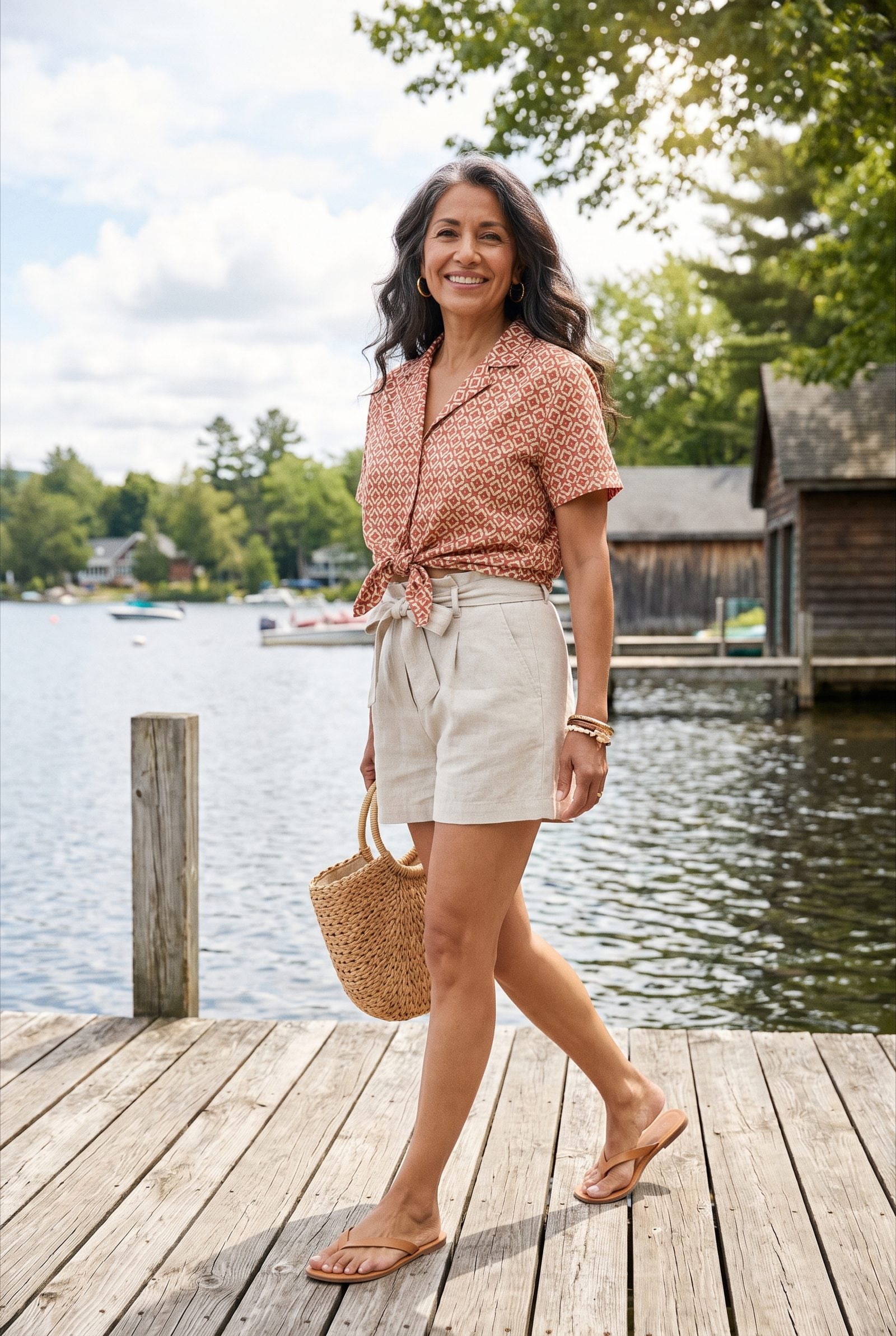 The 1950s Paper-Bag Shorts With a Printed Camp Shirt