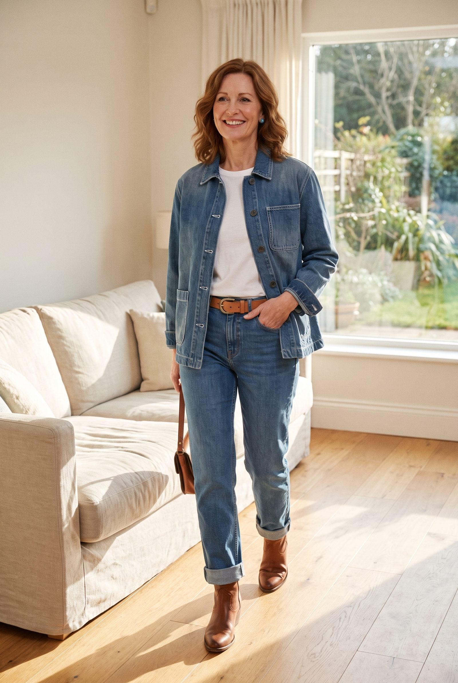The 1950s Ranch Jacket With Cuffed Straight-Leg Jeans