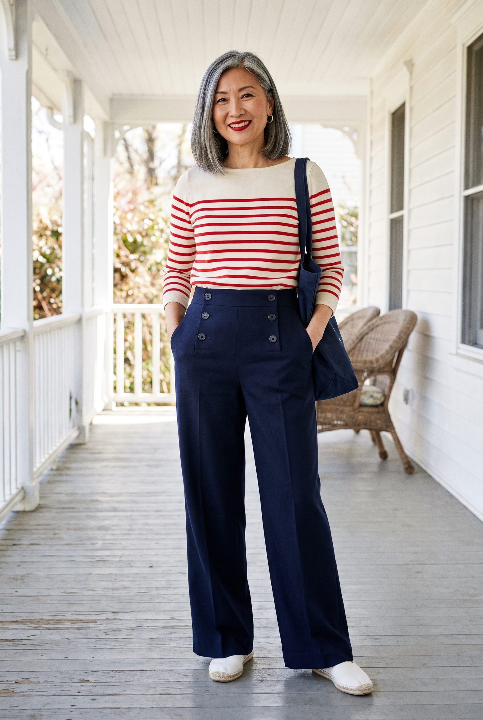 The 1950s Sailor Trousers With a Striped Boatneck Knit
