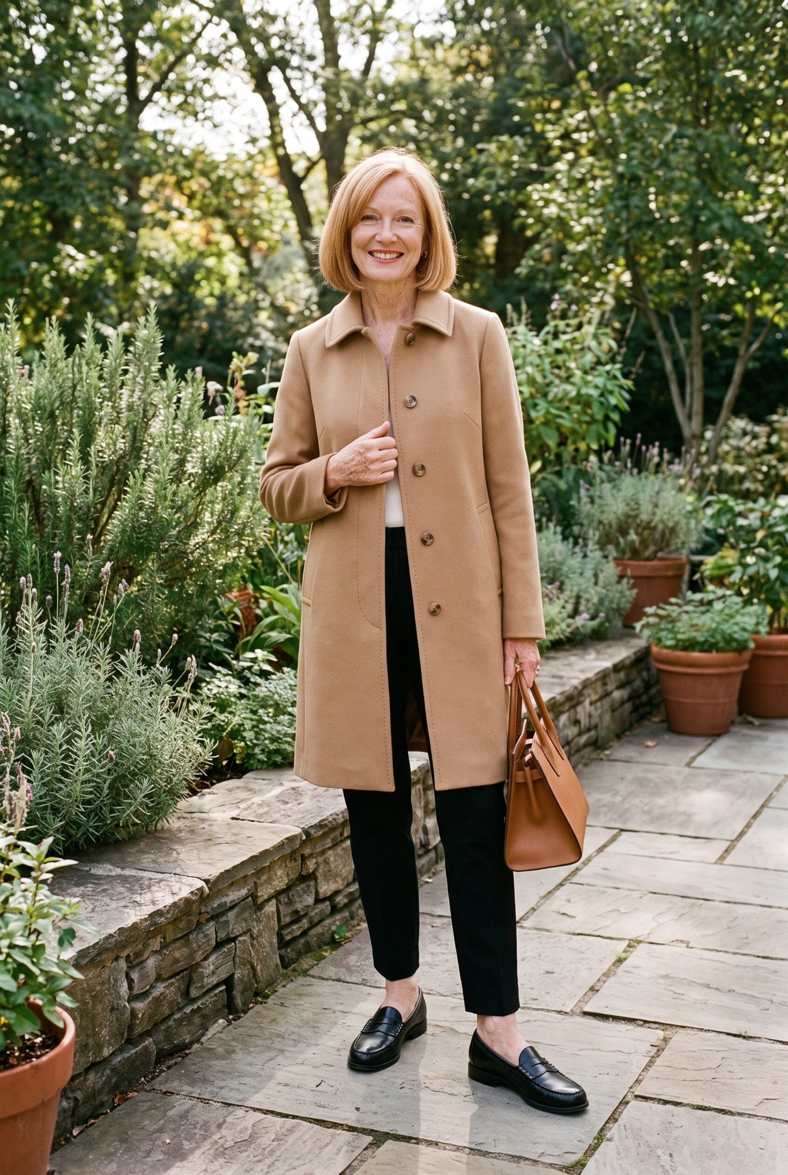 The 1960s Car Coat With Cigarette Pants and Loafers