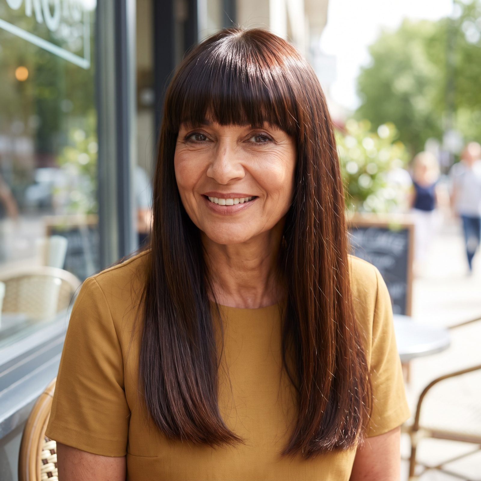 The 1960s Long Hair With a Heavy Full Fringe