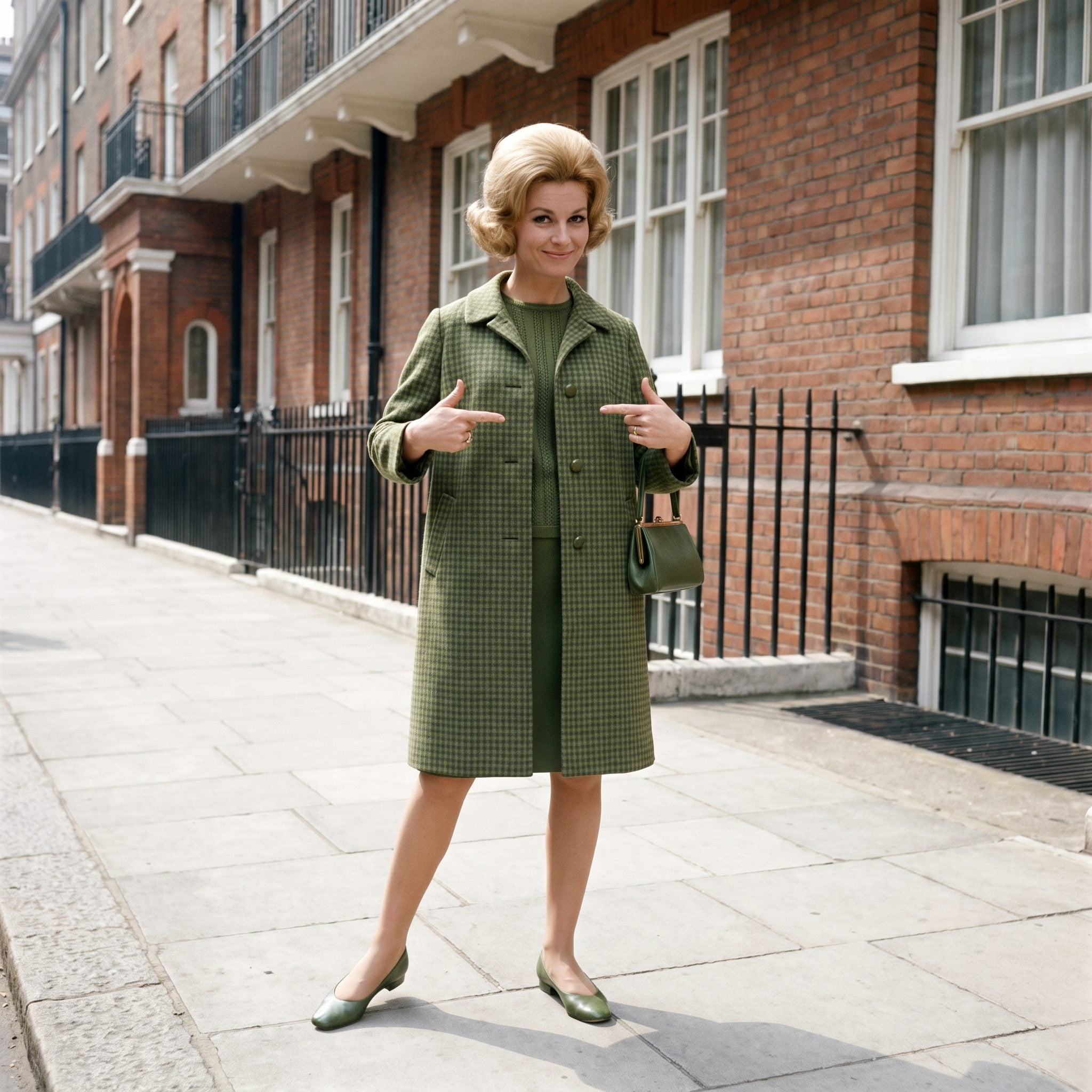 1964: Checked Car Coat and Matching Knit Separates