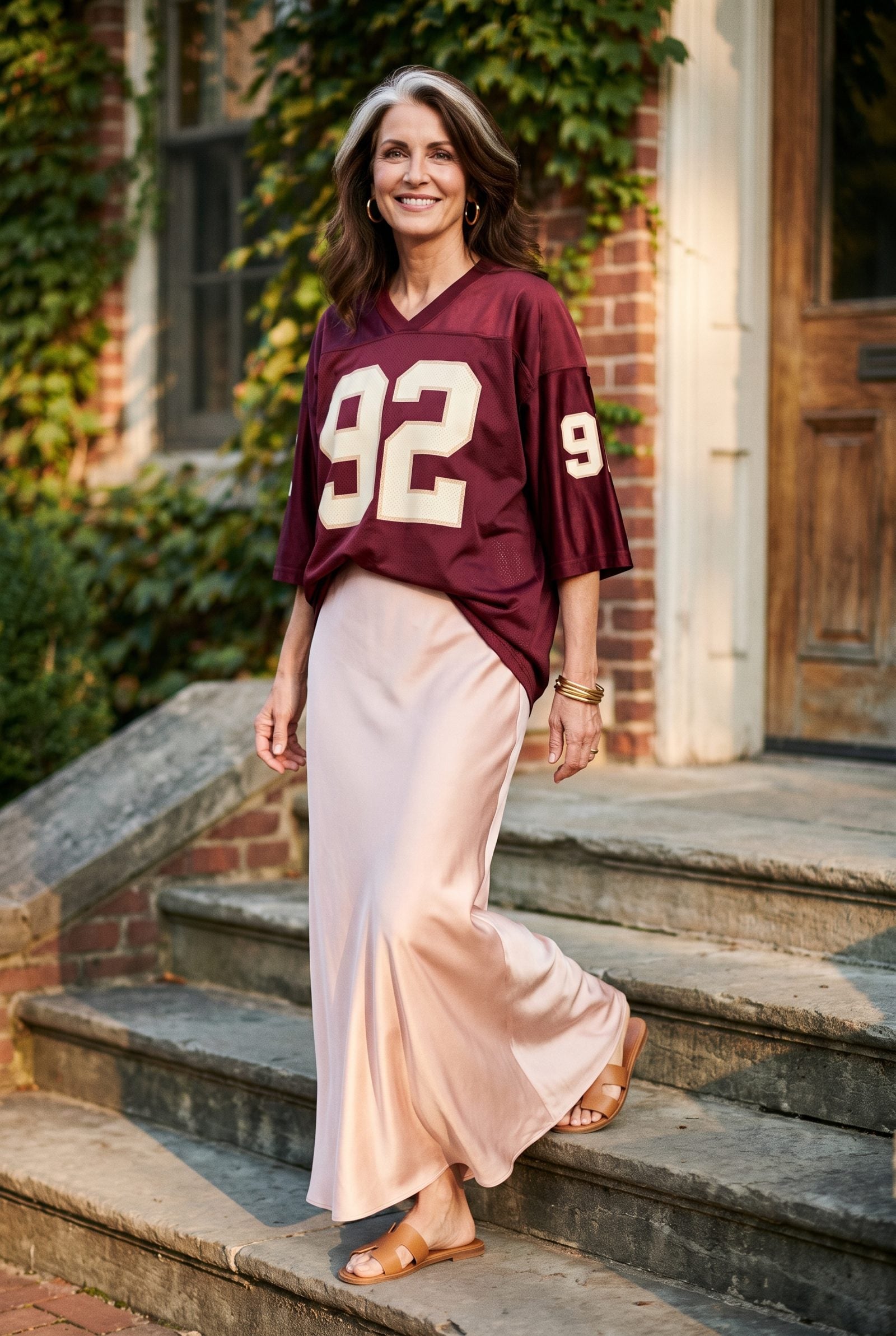 The 1990s Football Jersey With a Flowing Maxi Skirt
