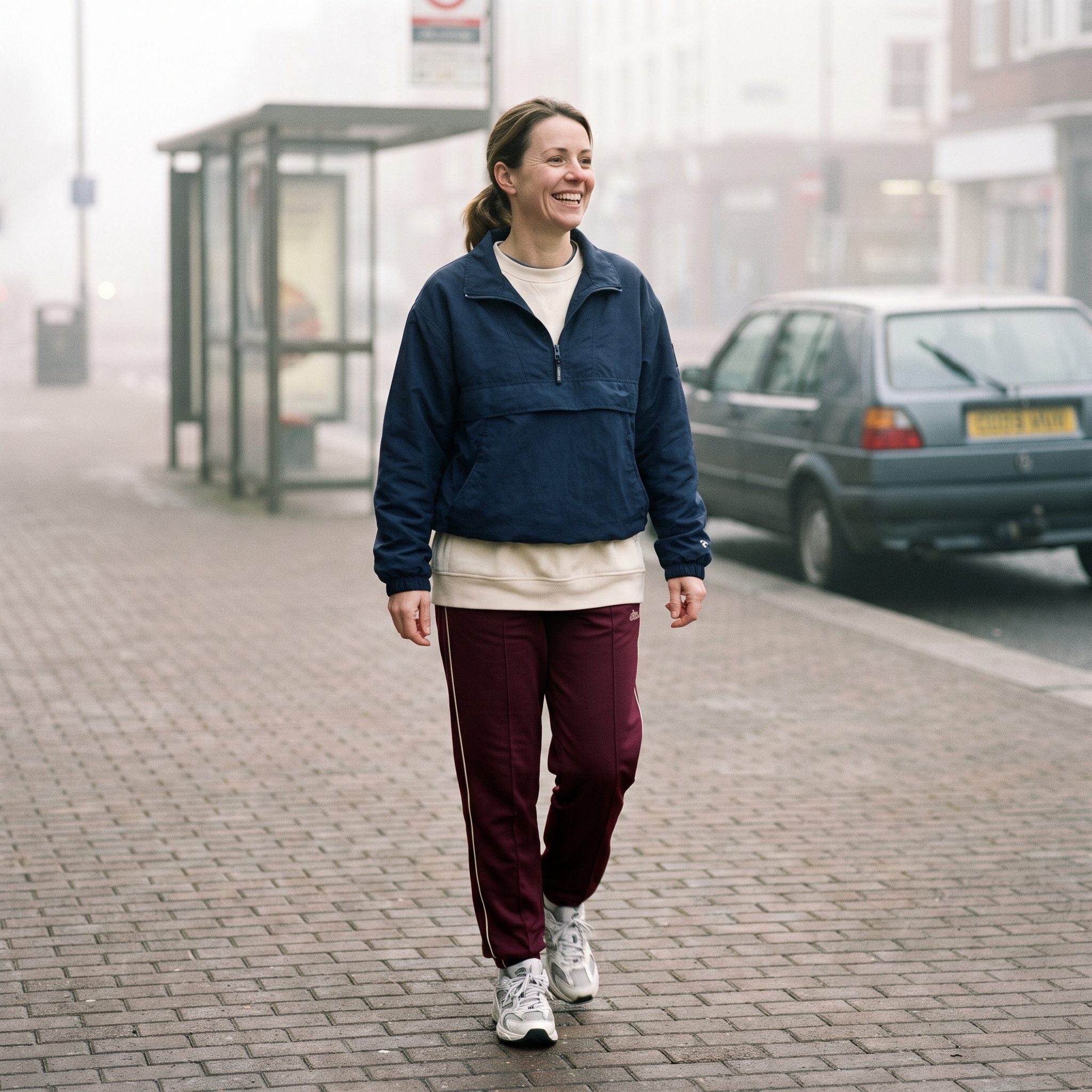 1996: Navy Anorak and Striped Track Trousers