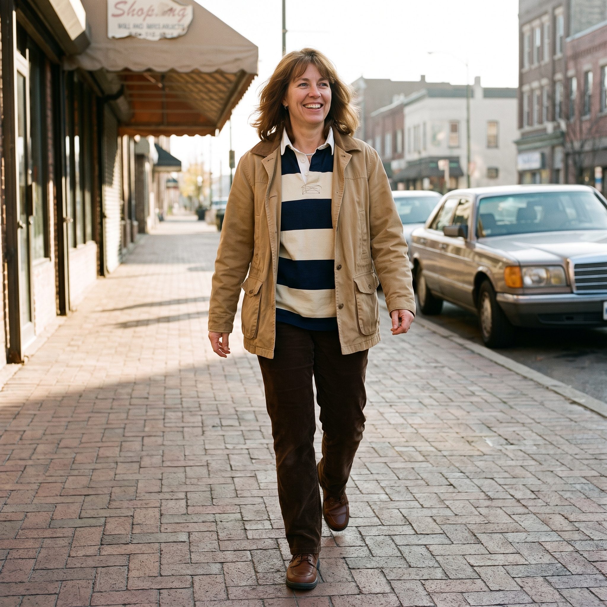 1998: Field Jacket and Striped Rugby Shirt