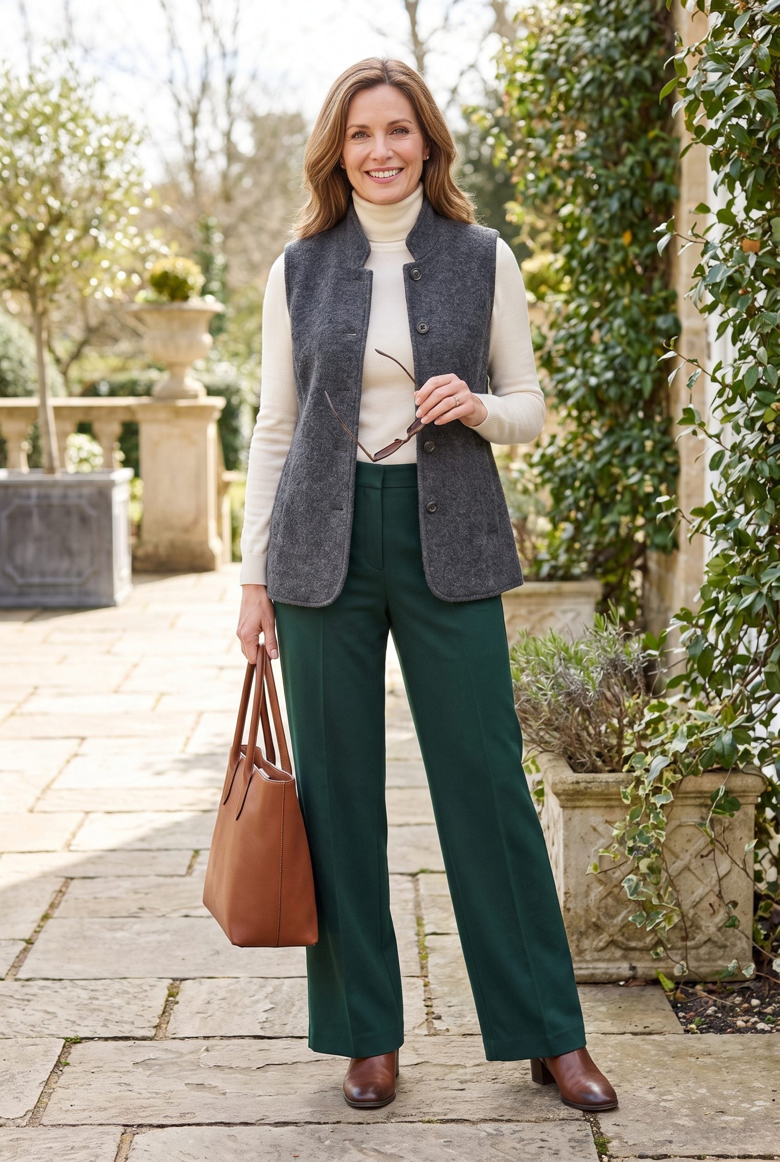 Add a Boiled-Wool Vest Over a Fitted Knit