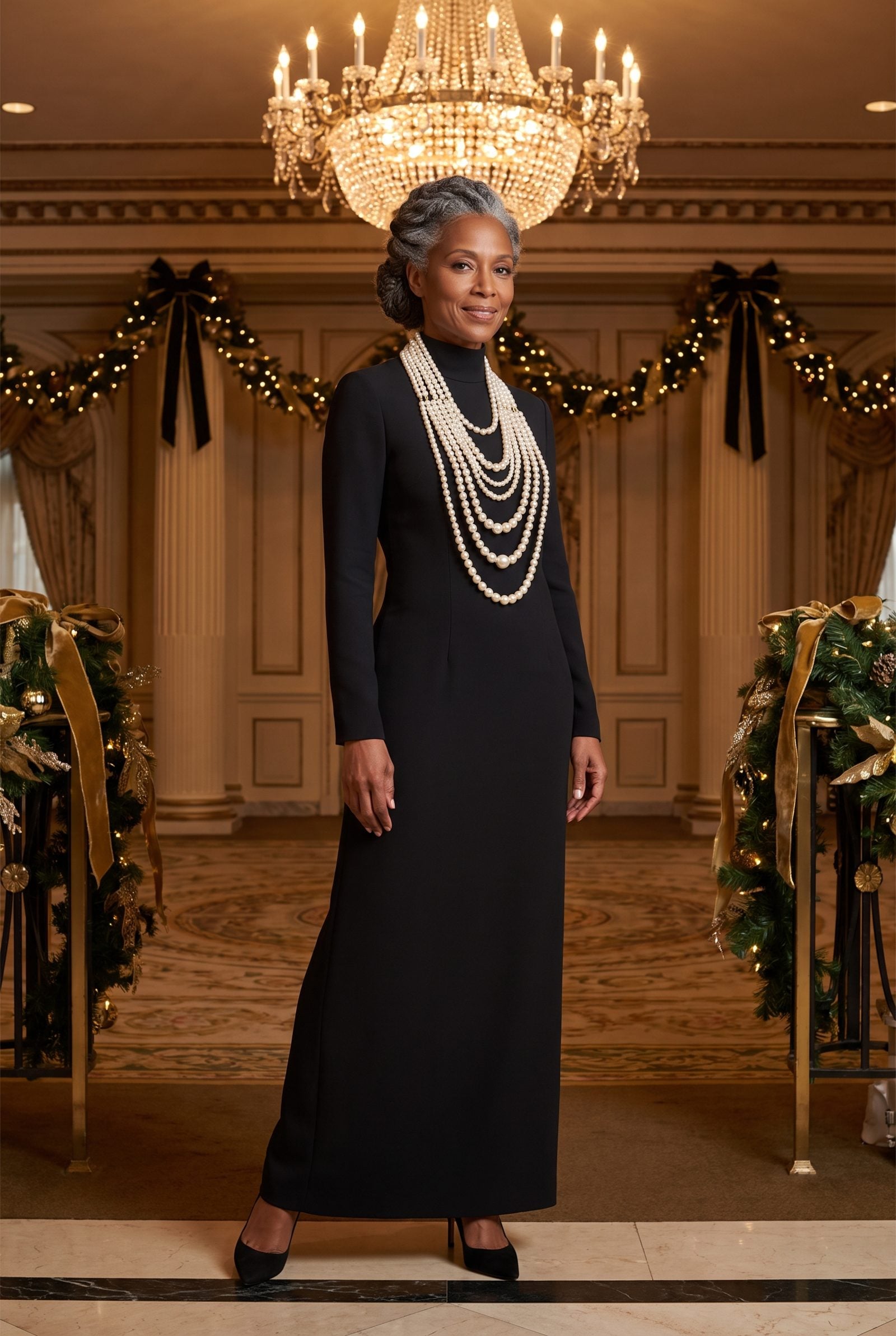 Add a Cascading Pearl Necklace