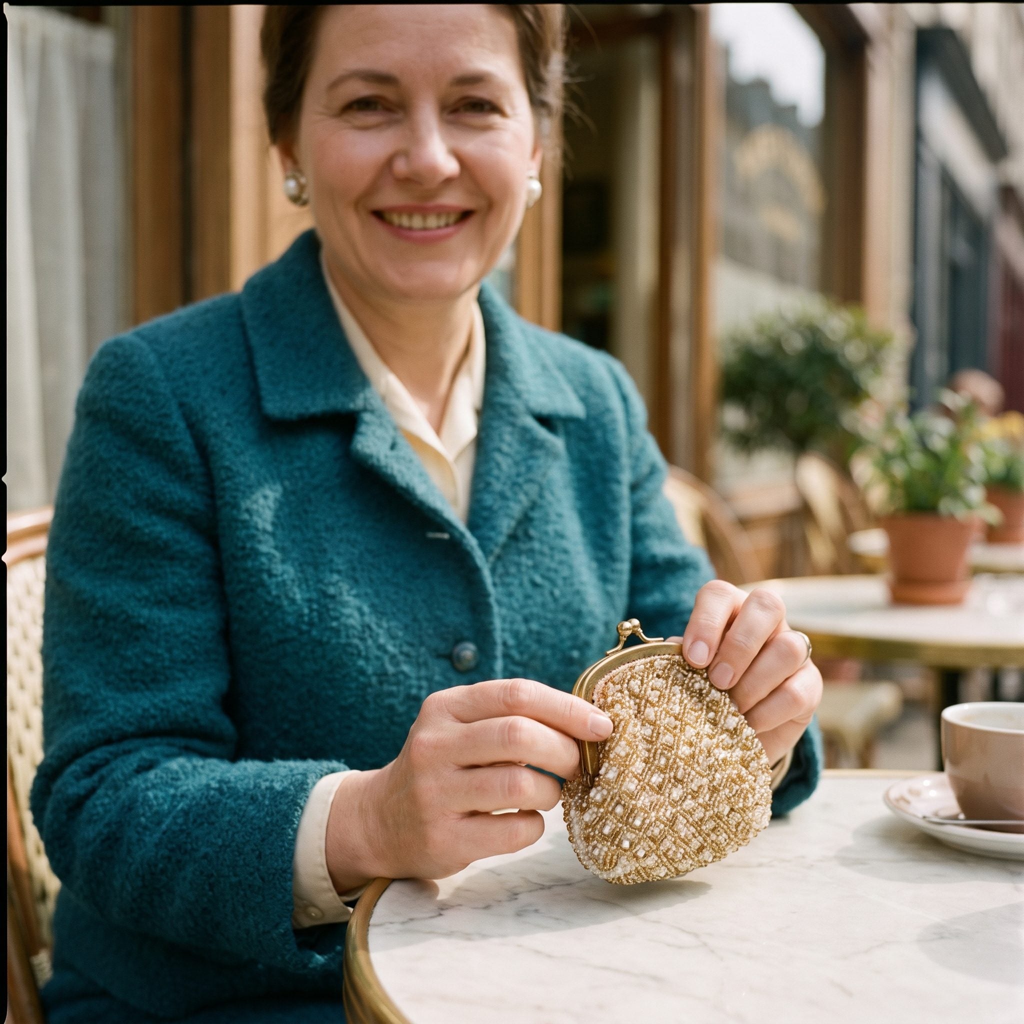A Beaded Change Purse That Snapped Shut