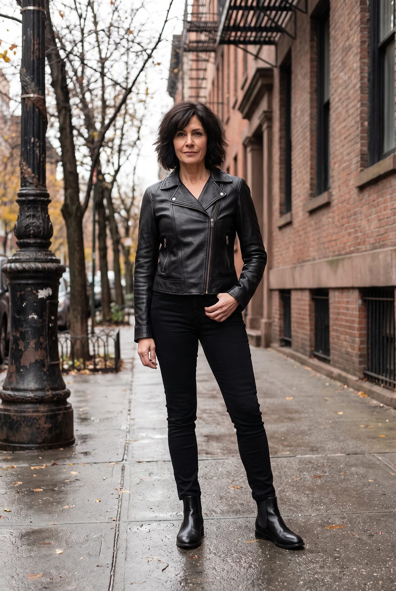Black Leather Jacket, Black Jeans, Black Chelsea Boots