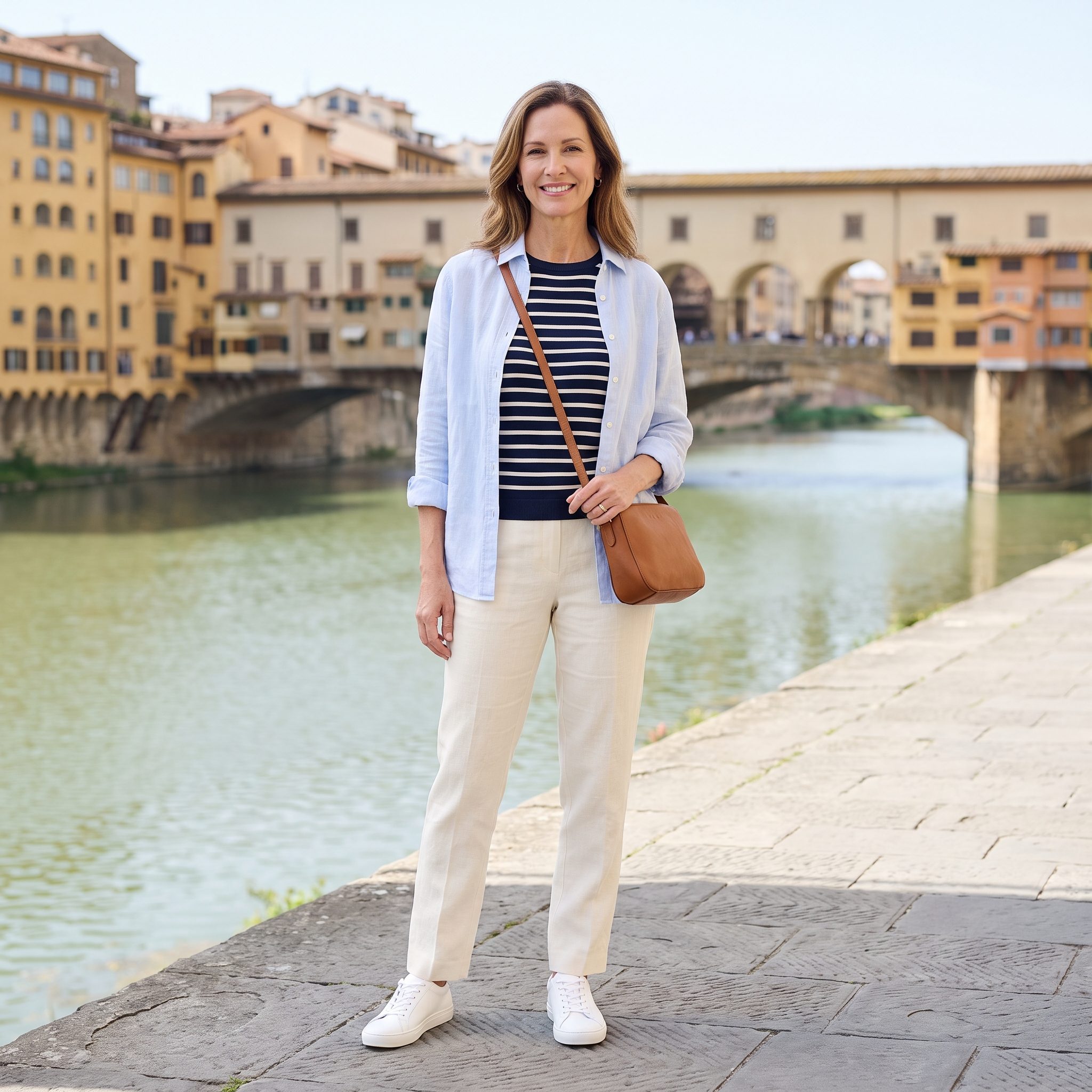 A Breezy Shirt Over Stripes