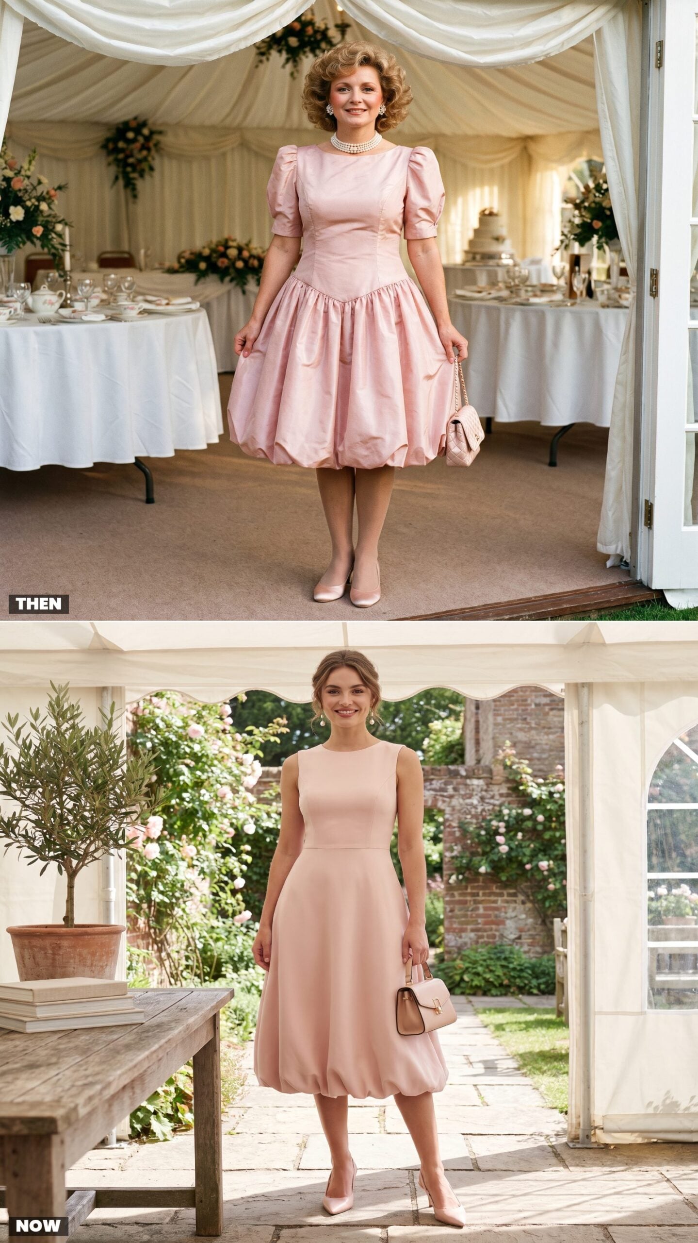 The Bubble-Hem Party Dress vs. Today's Polished Bubble Midi