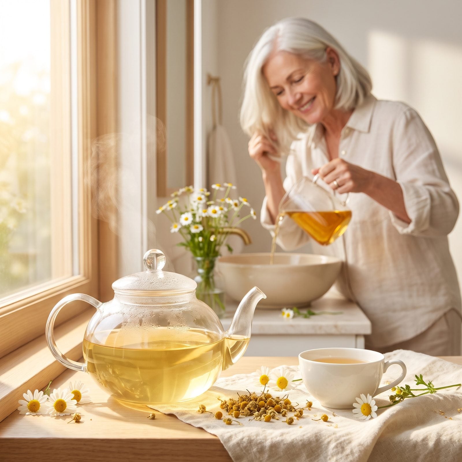 The Chamomile Tea Rinse for Blondes