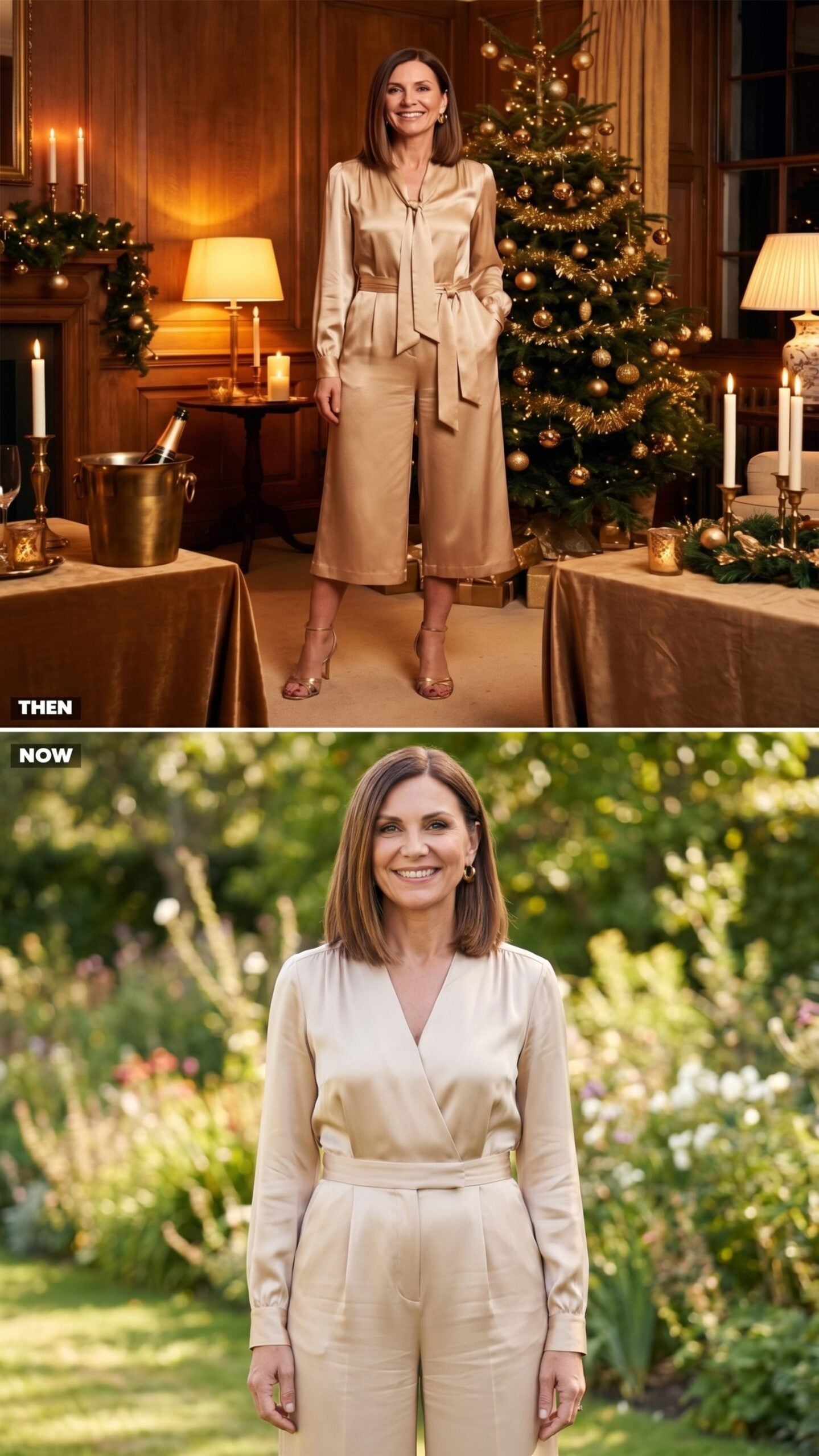 The Champagne Satin Culotte Jumpsuit