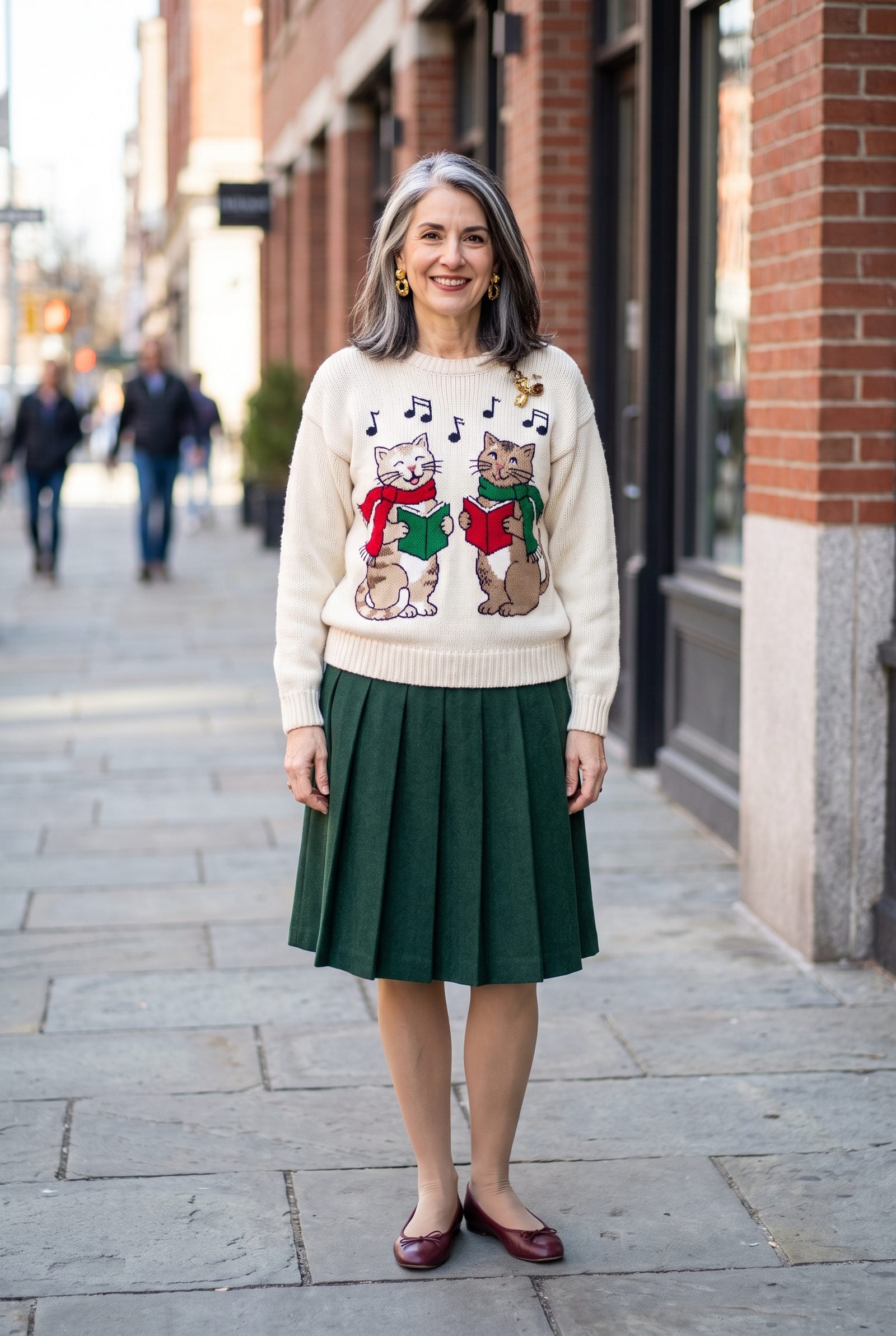 The Choir of Caroling Cats Sweater
