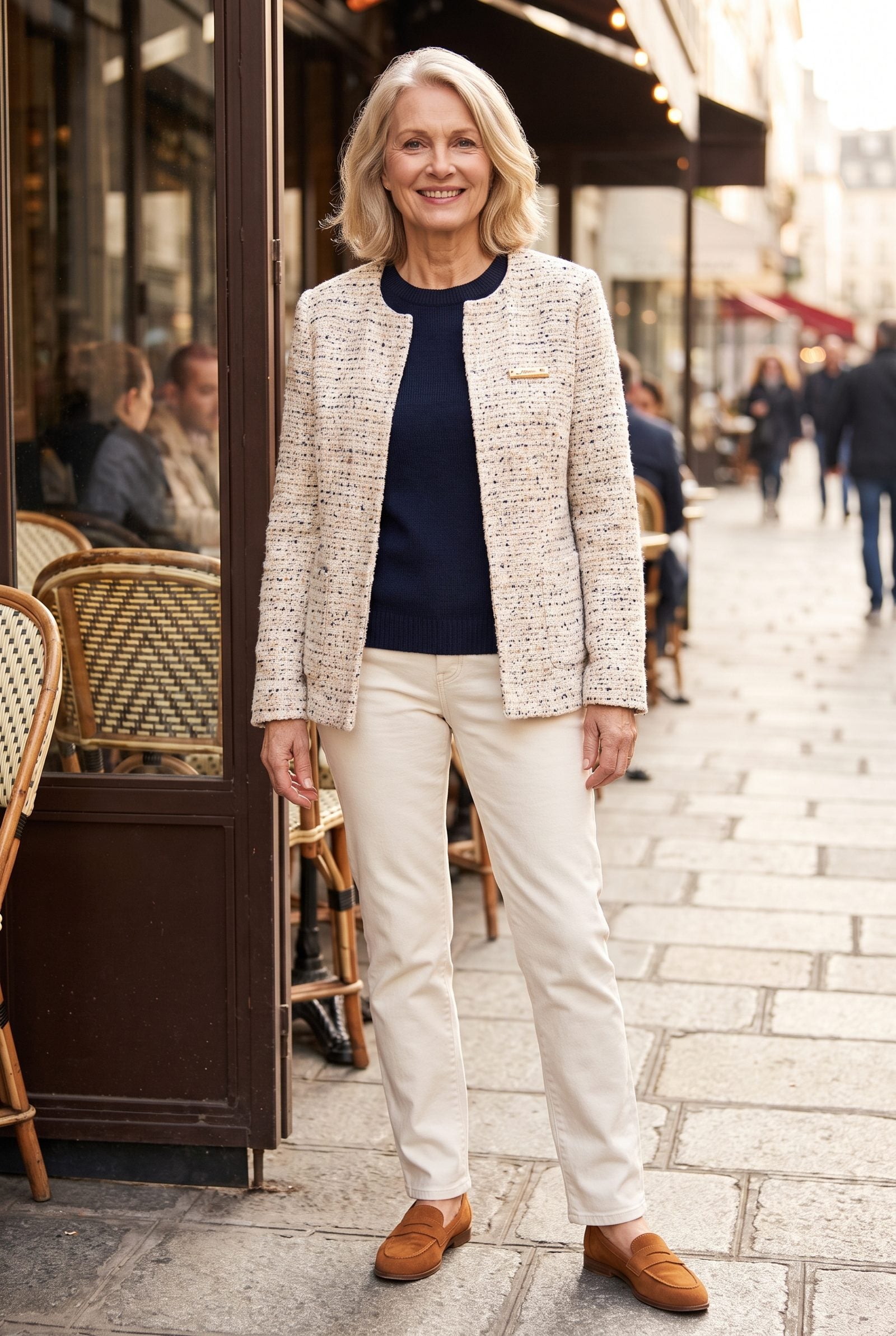 Collarless Bouclé Jacket: Polish Without the Boardroom
