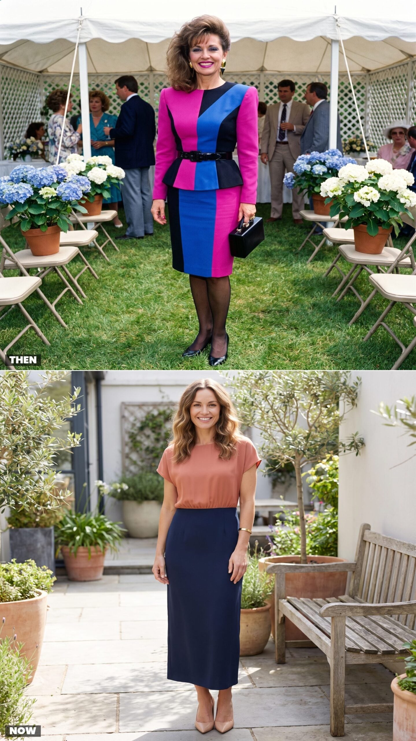 A Color-Blocked Cocktail Dress vs. Modern Minimalist Color Blocking