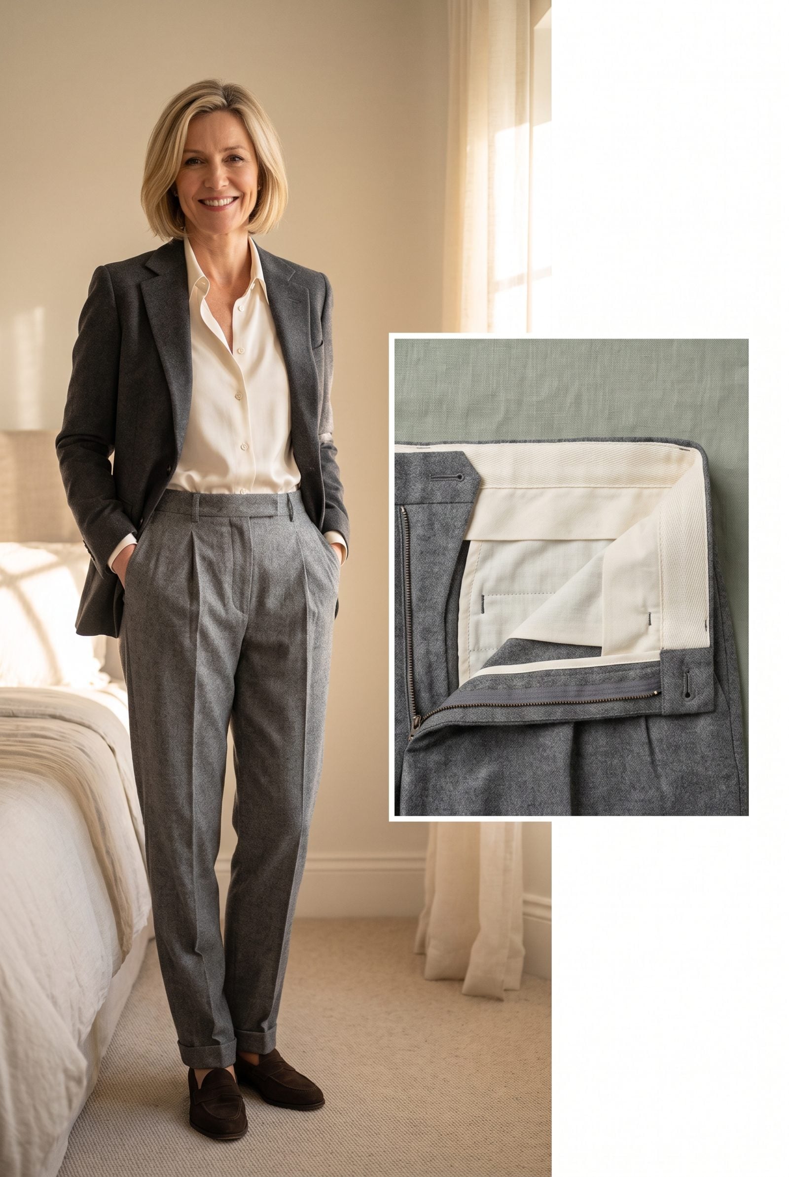 The Curtained Waistband Hiding Inside Fine Trousers