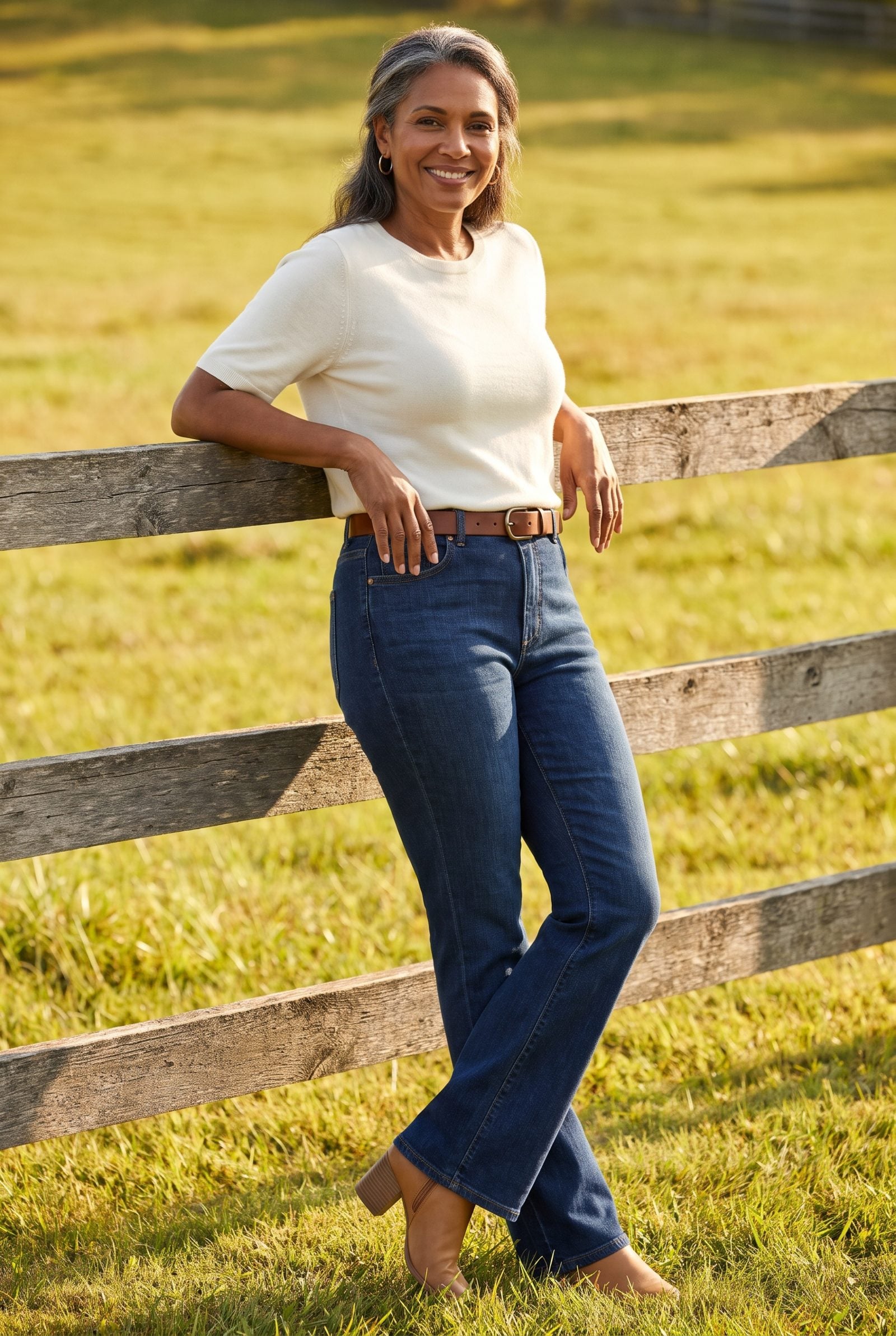 Dark-Wash Bootcut Jeans, the Honest Leg Balancer