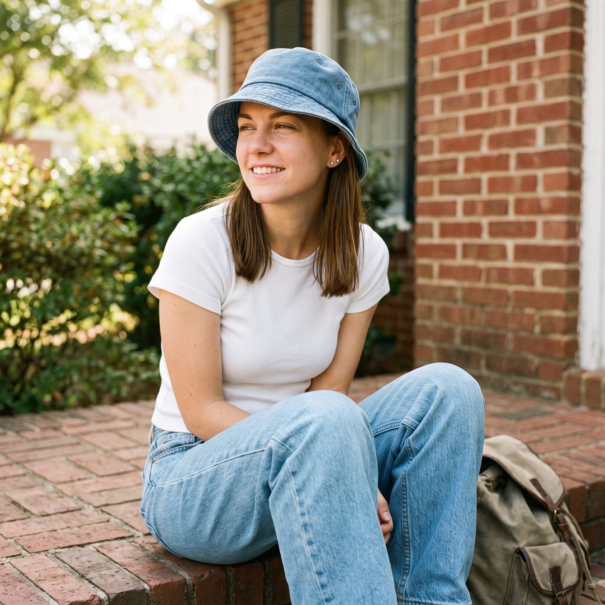The Denim Bucket Hat You Pulled Low on Lazy Days
