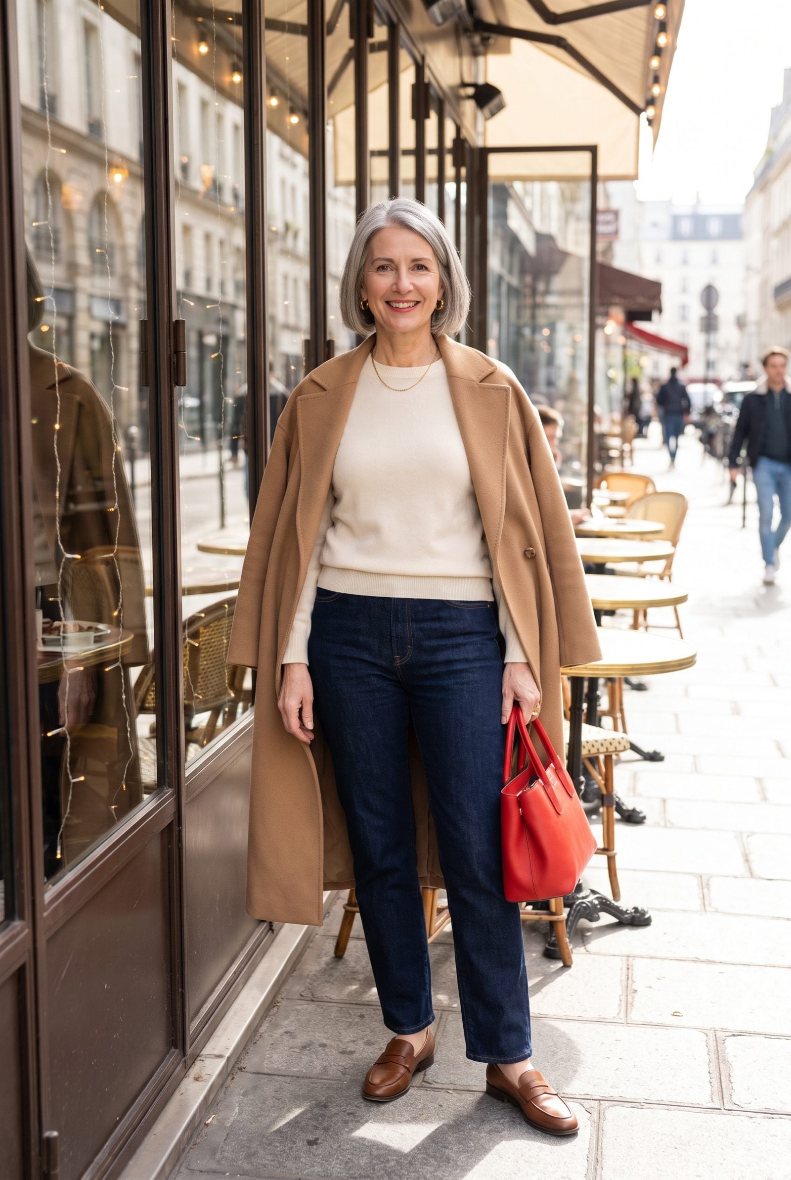 Denim and Cashmere, Festive by Way of One Red Bag