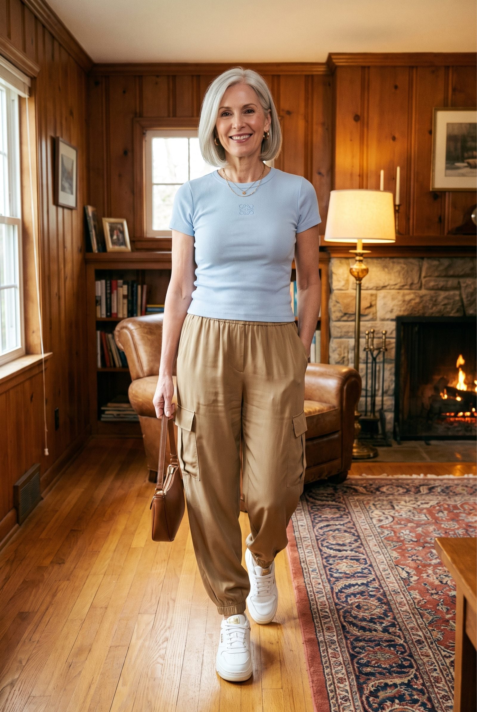 The Early-2000s Baby Tee With Relaxed Cargo Pants