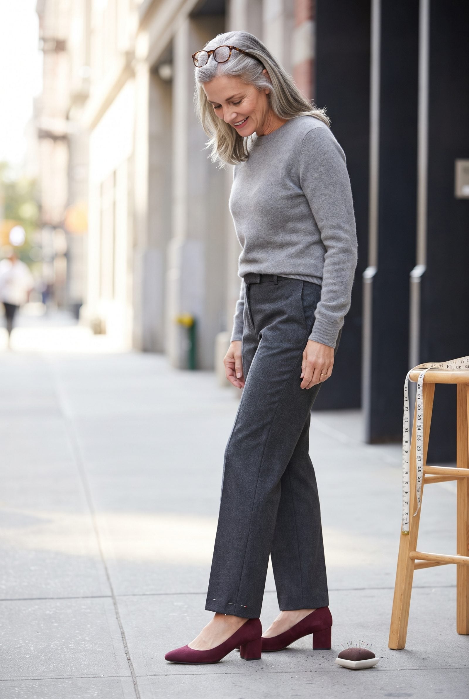 The Exact-Shoe Rule for Pinning Trouser Hems