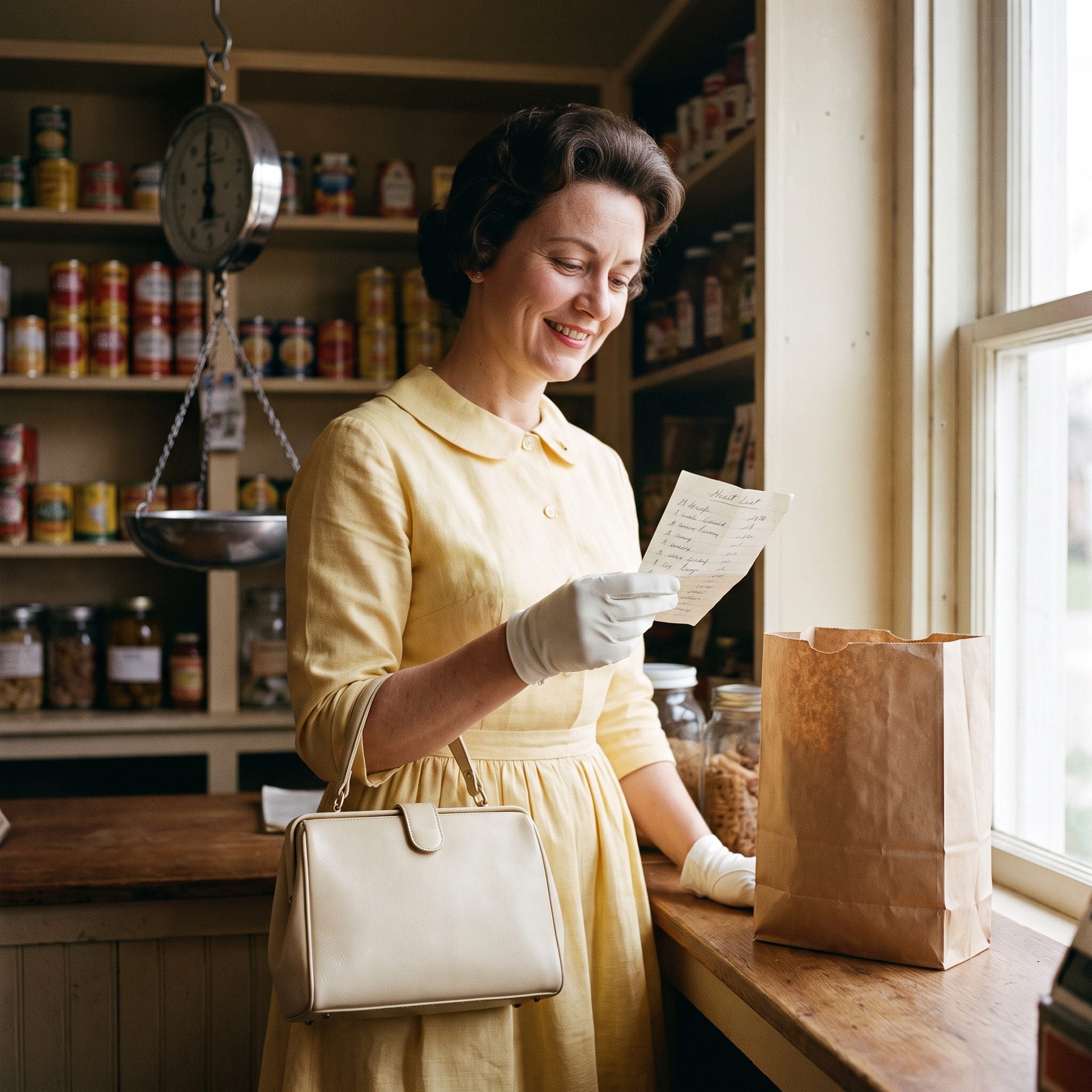 A Folded Paper Shopping List Tucked Beside the Cash