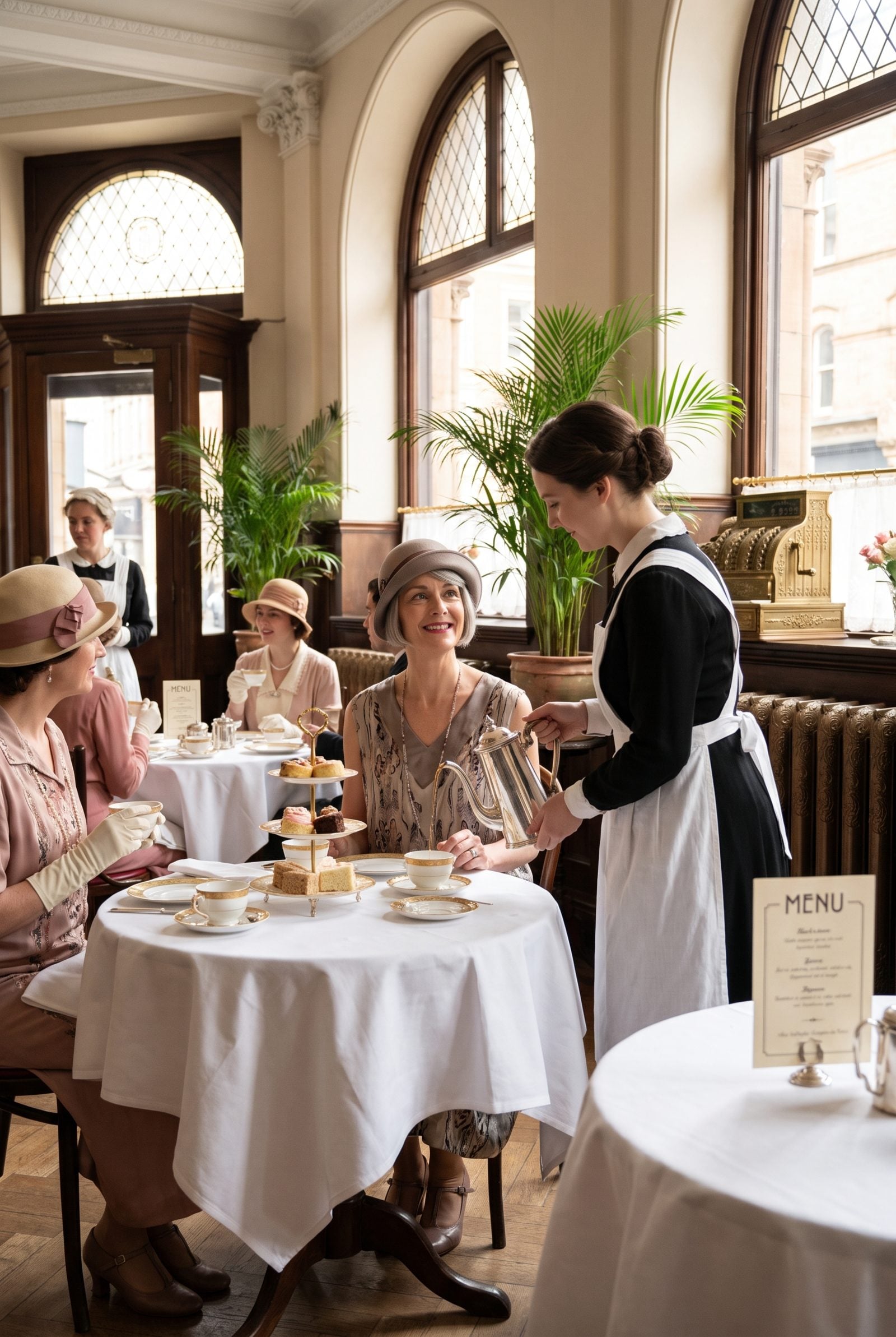 Formal Tea Rooms With Linen, China and Table Service