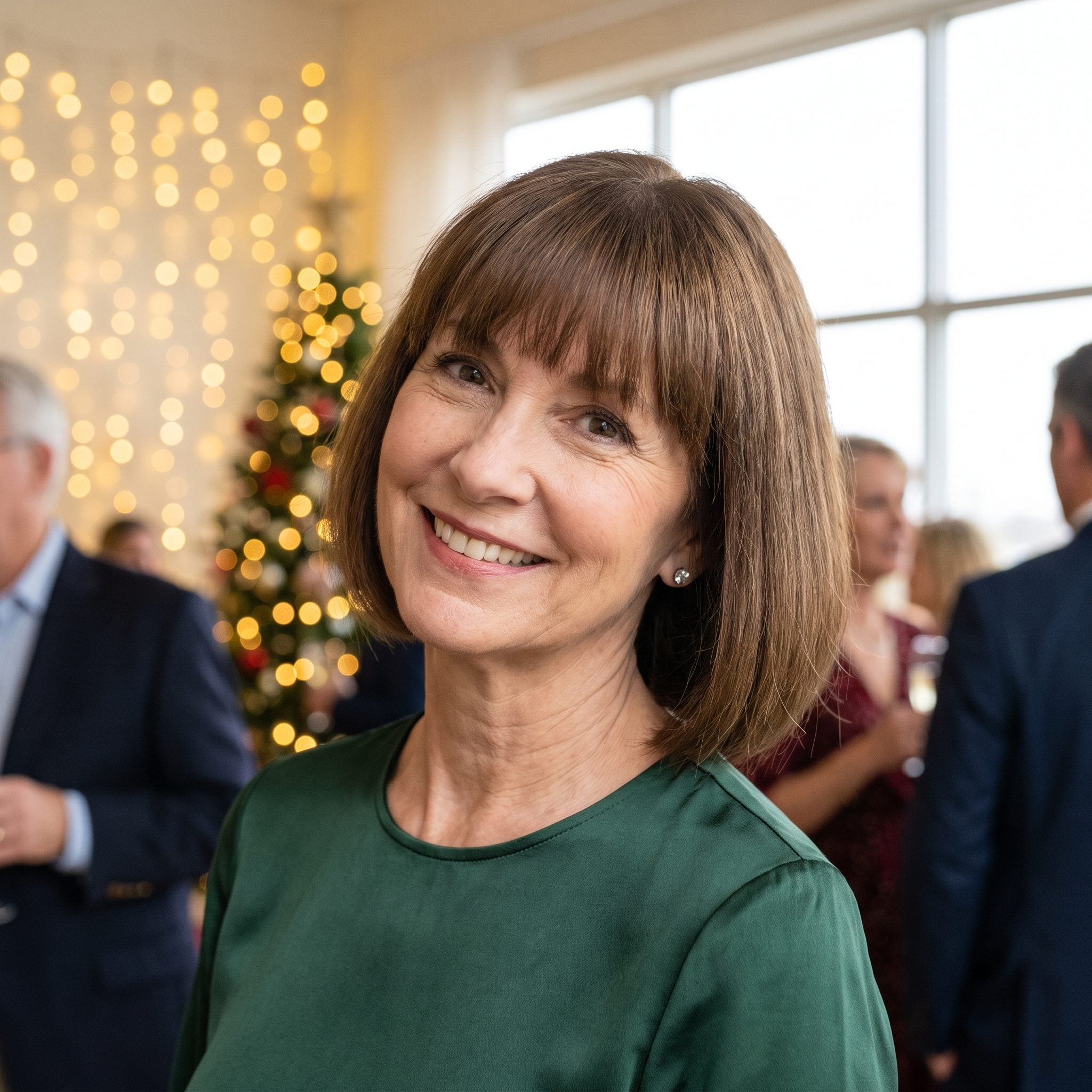 A Full-Fringe Bob With Straight Ends