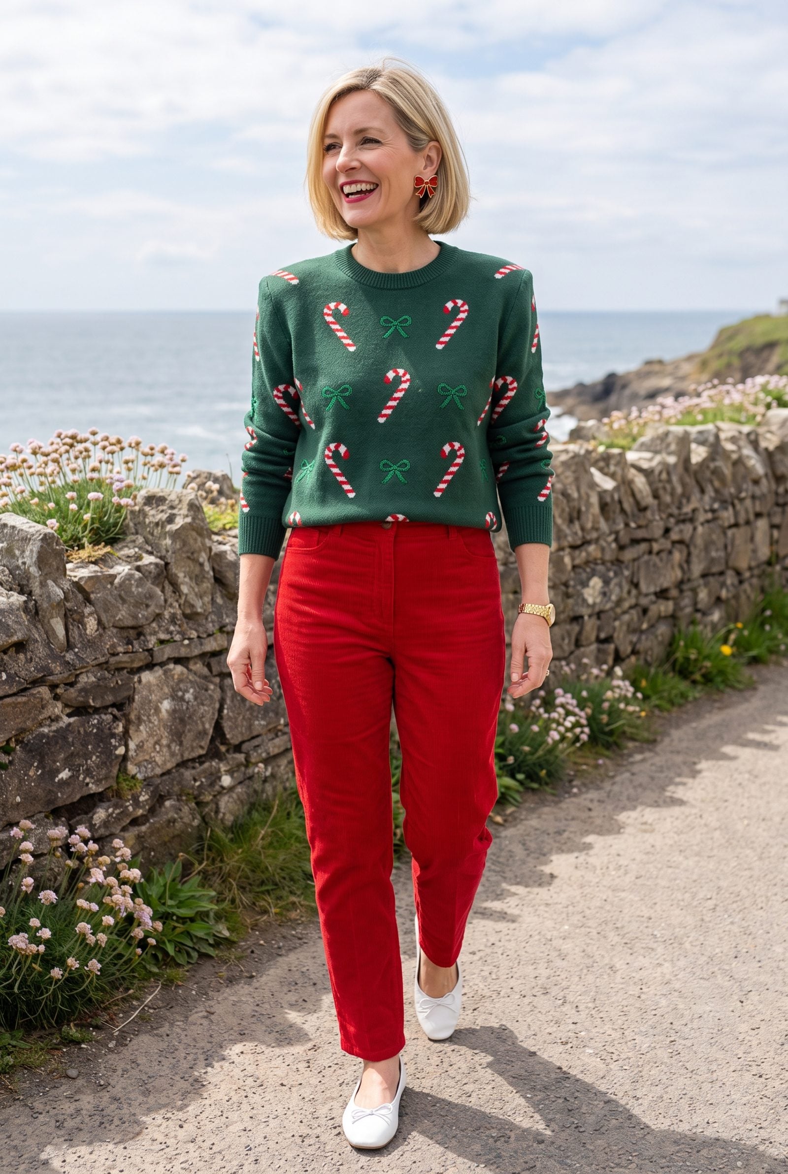 The Green Sweater Covered in Candy Canes
