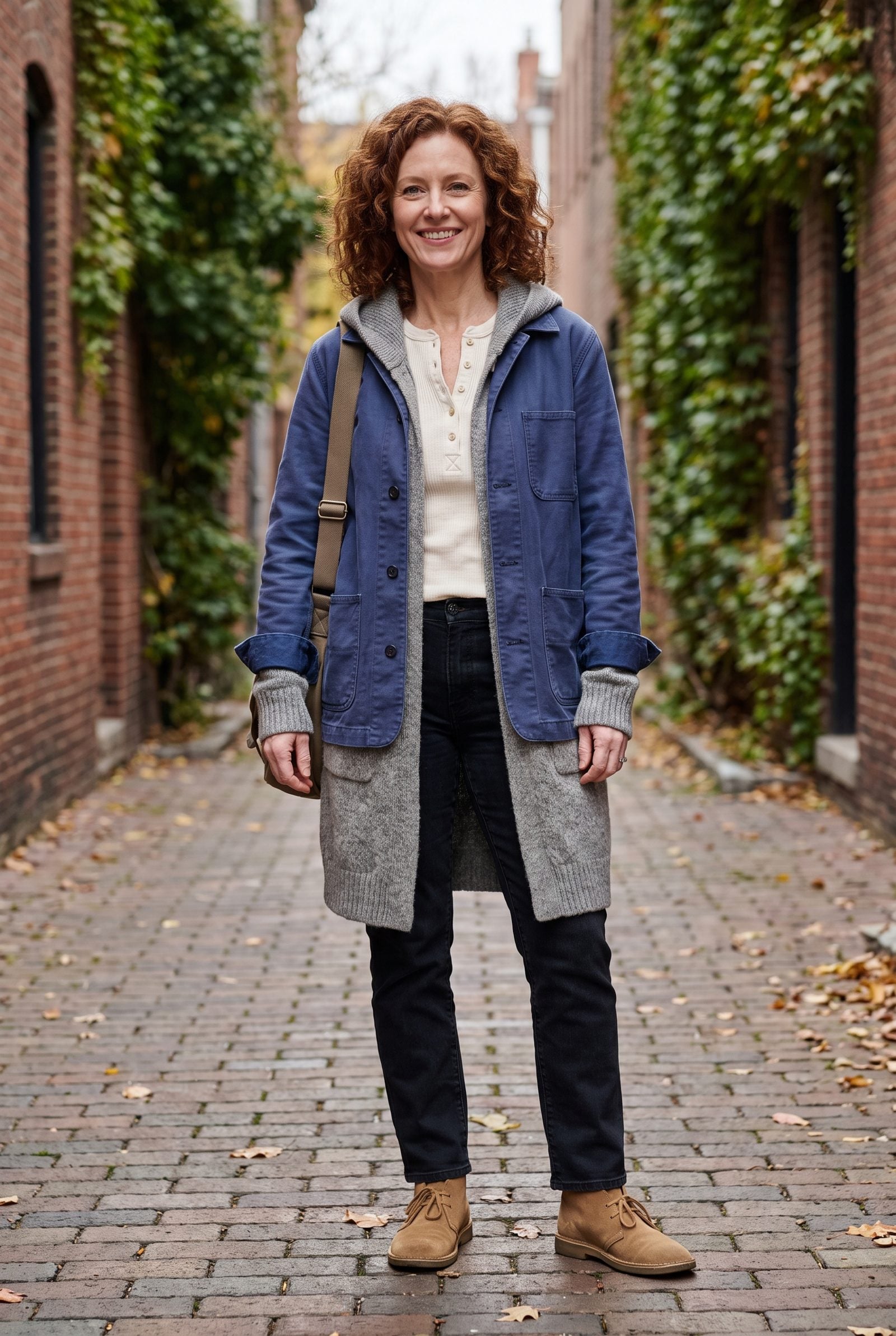 Henley Tee + Hooded Cardigan + Chore Jacket