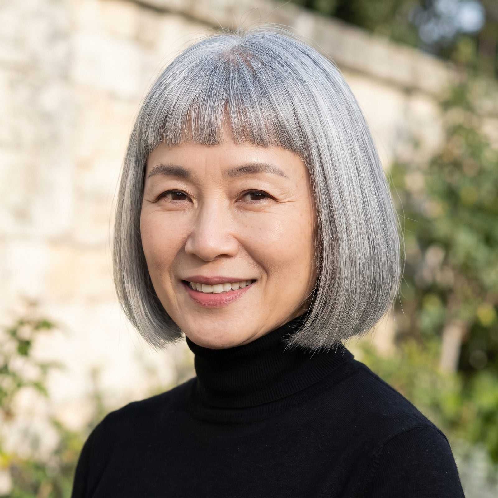Jaw-Grazing French Bob With Micro-Fringe