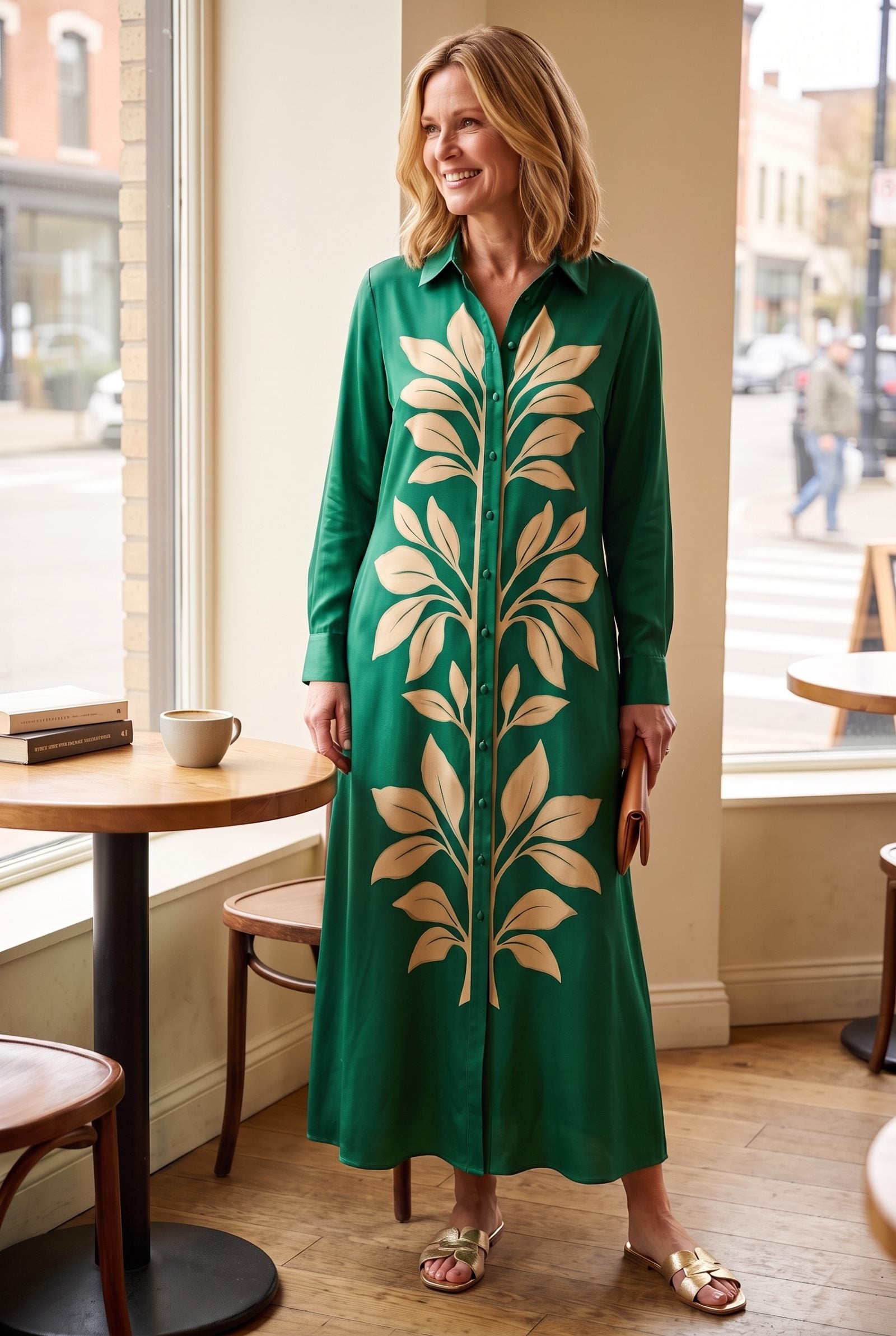 Large Motifs Centered Symmetrically on the Garment