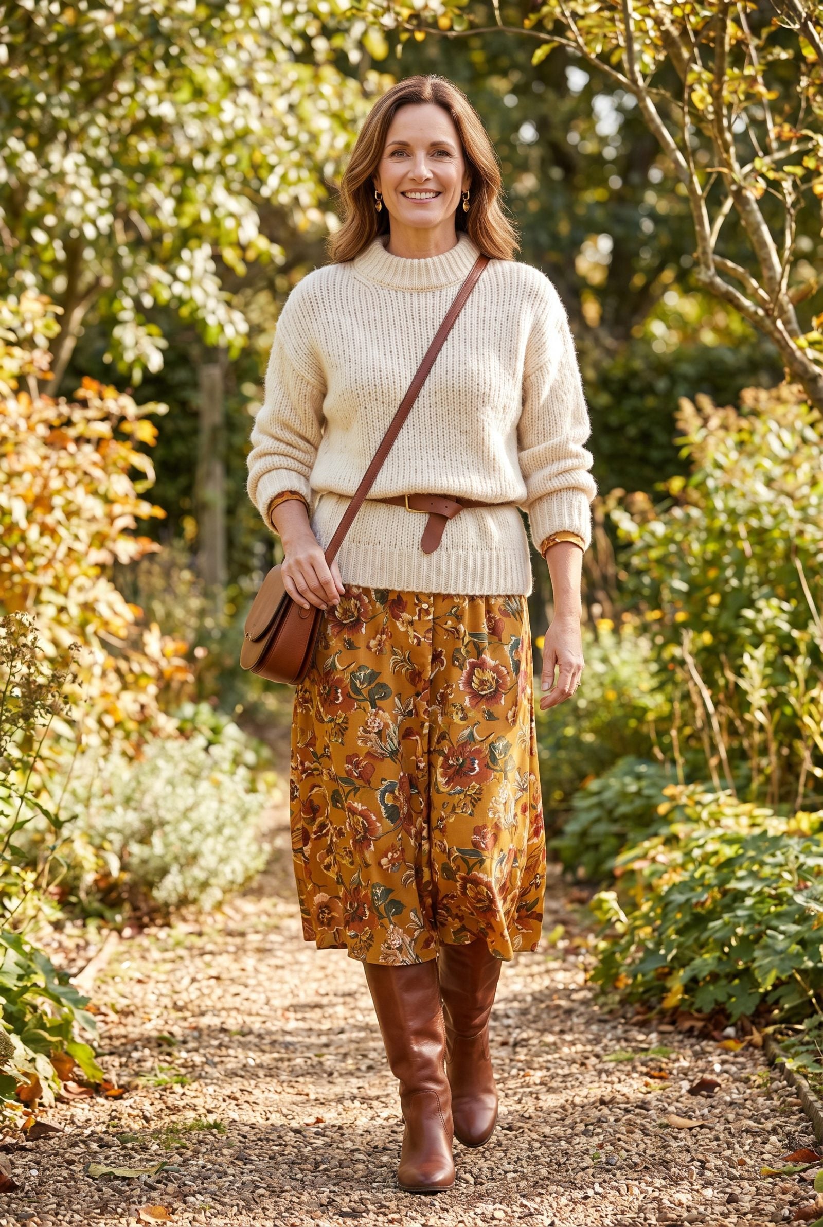 Layer a Sweater Over a Dress With a Hidden Belt Tuck
