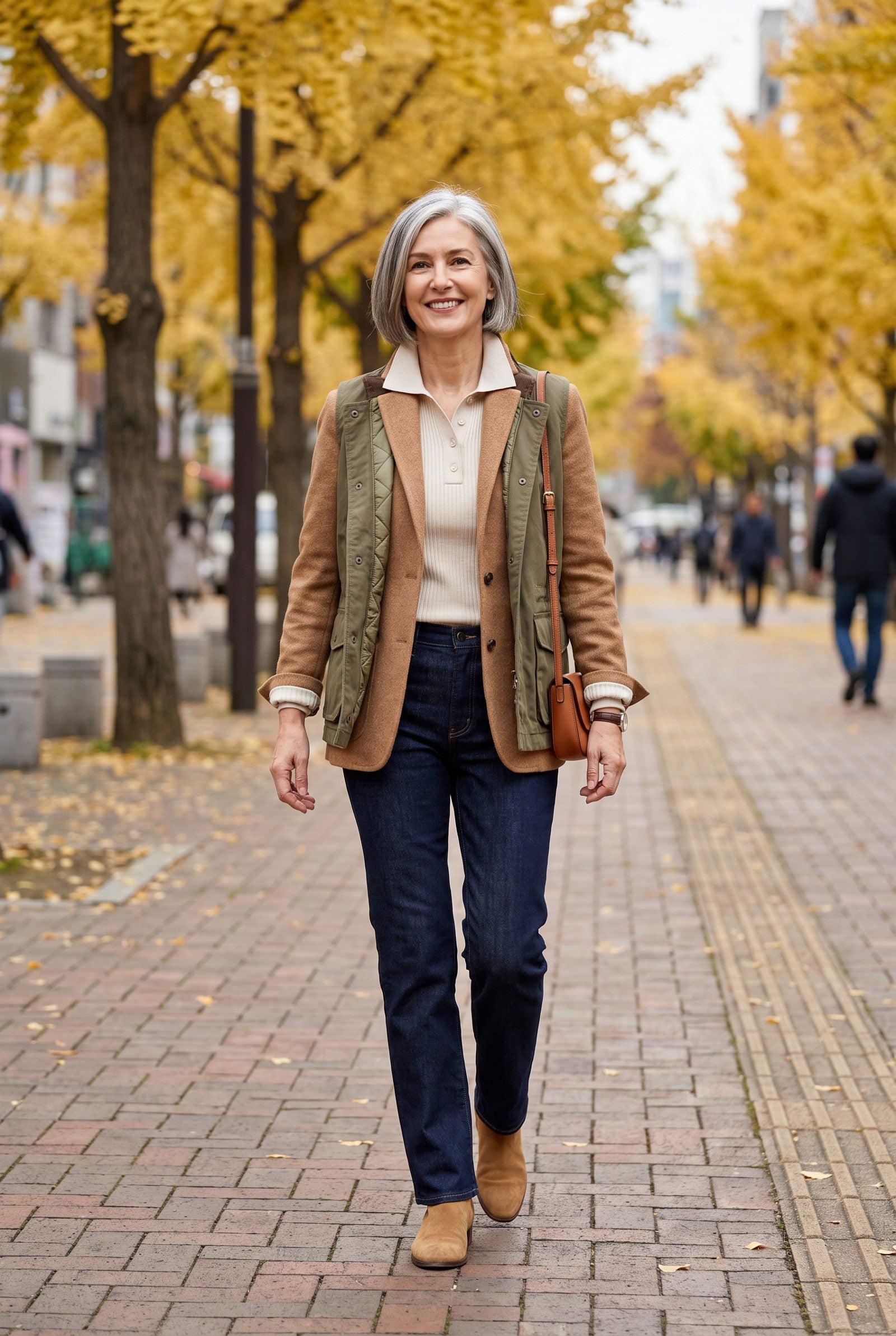 Long-Sleeve Polo + Knit Blazer + Utility Vest: The Triple-Layer That Beats a Parka