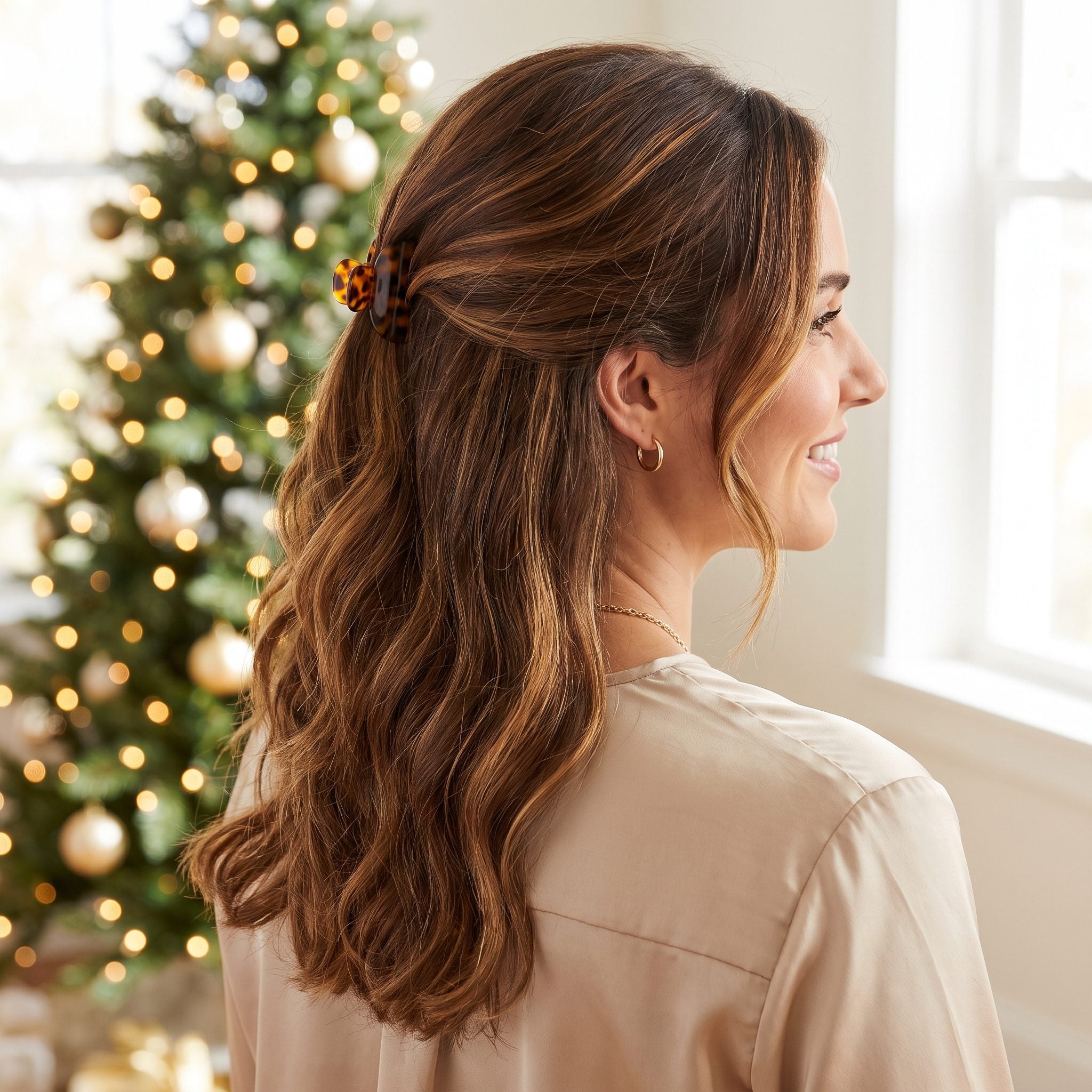 Loose Half-Up Hair With a Small Barrette