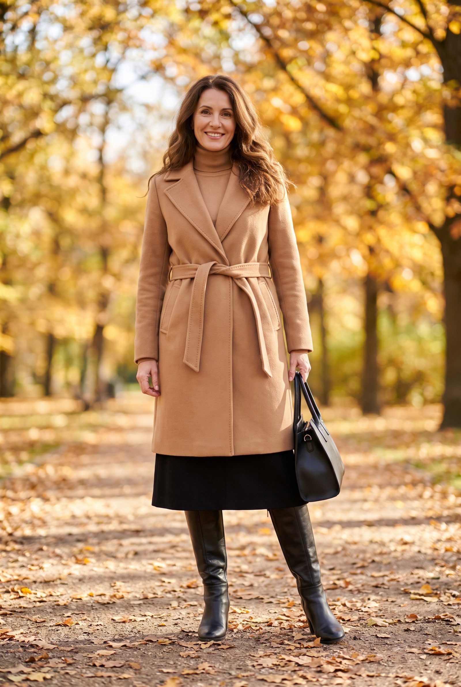 A Midi Skirt Whose Hem Lands Exactly at the Boot Top