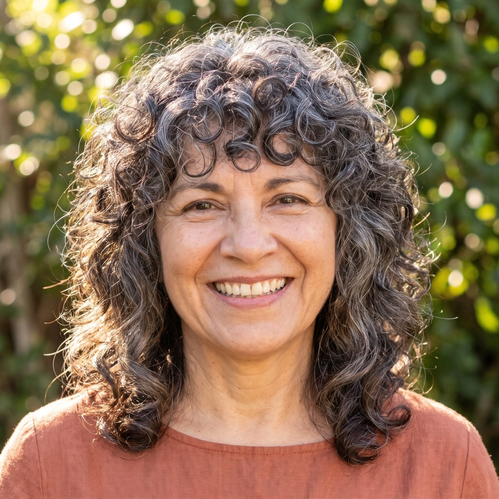 Natural Curl Shag on Salt-and-Pepper Hair