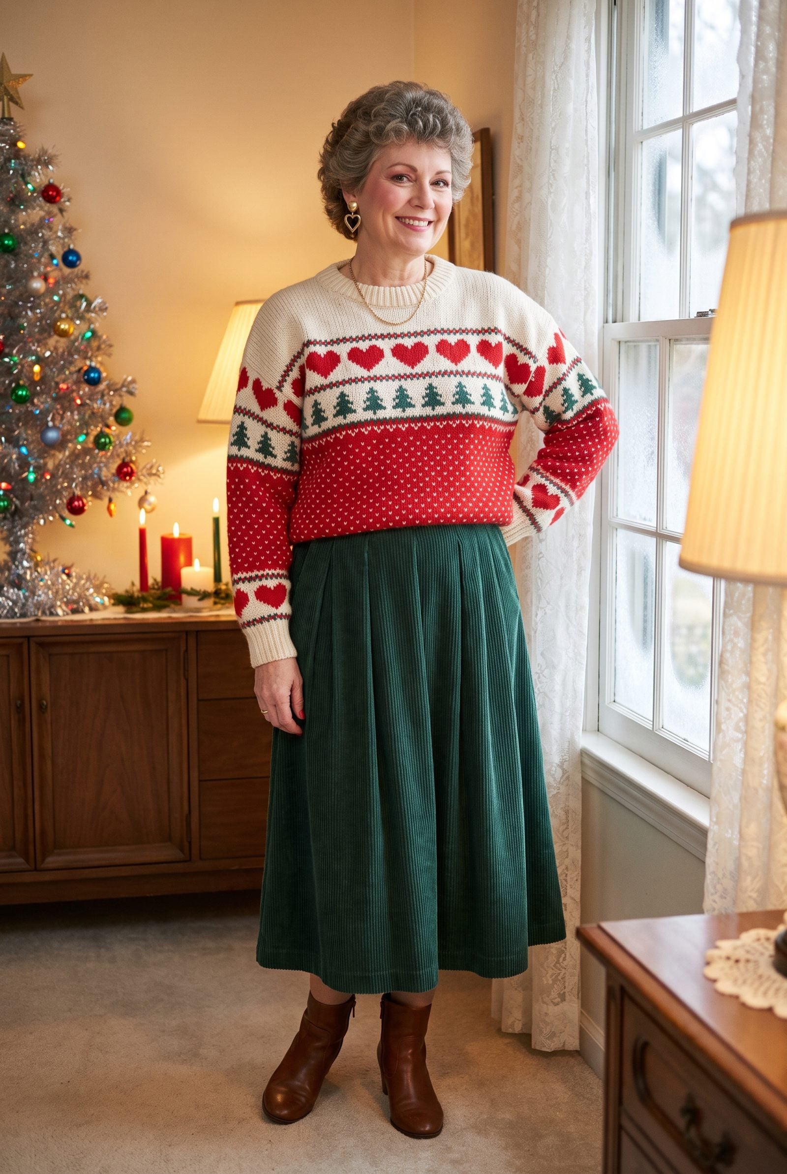 The Nordic Hearts and Fir Trees Sweater