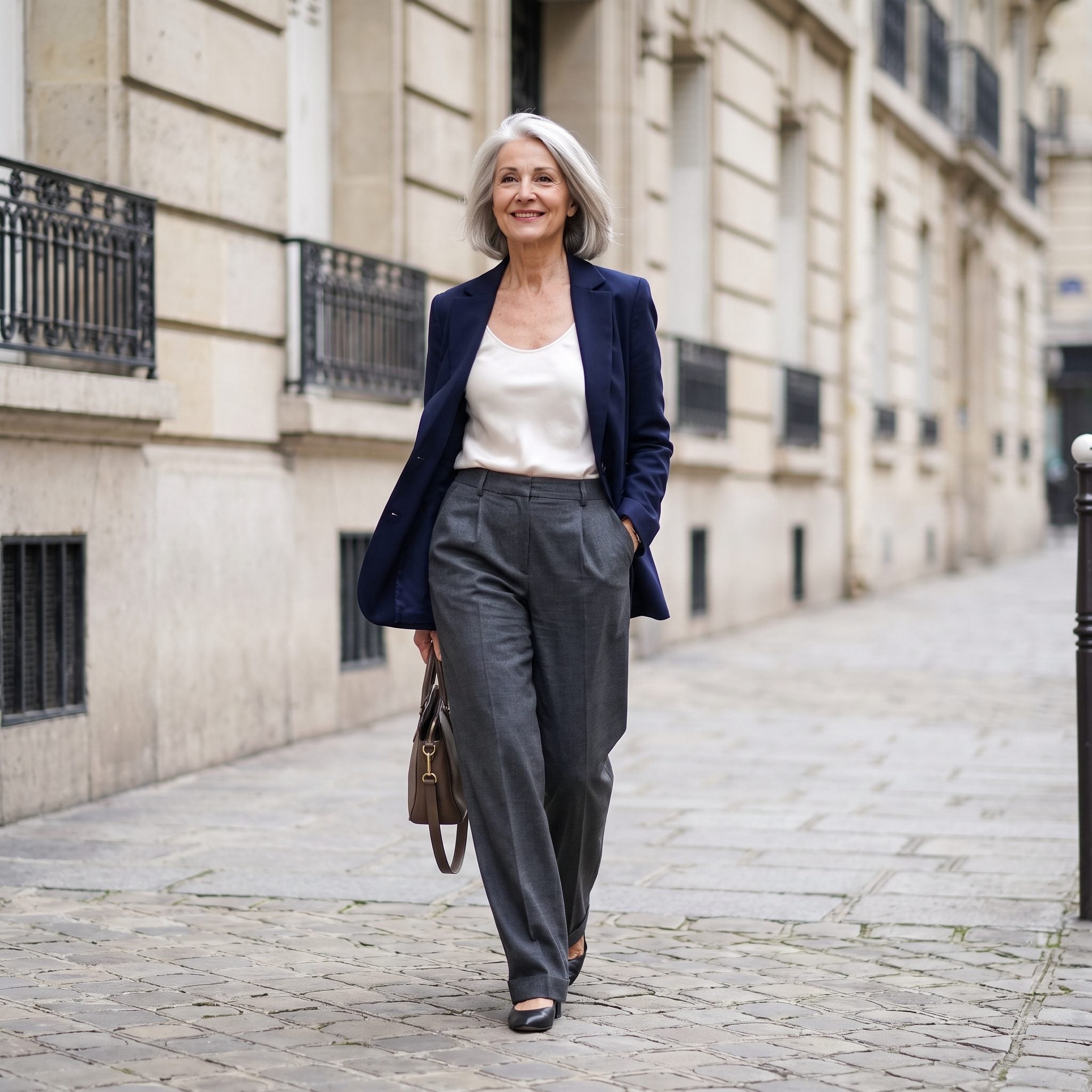 Paris: Ivory and Navy With Relaxed Tailoring