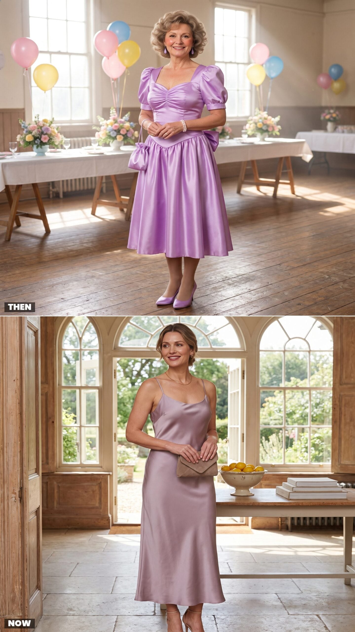 A Pastel Satin Guest Dress vs. a Muted Tonal Slip