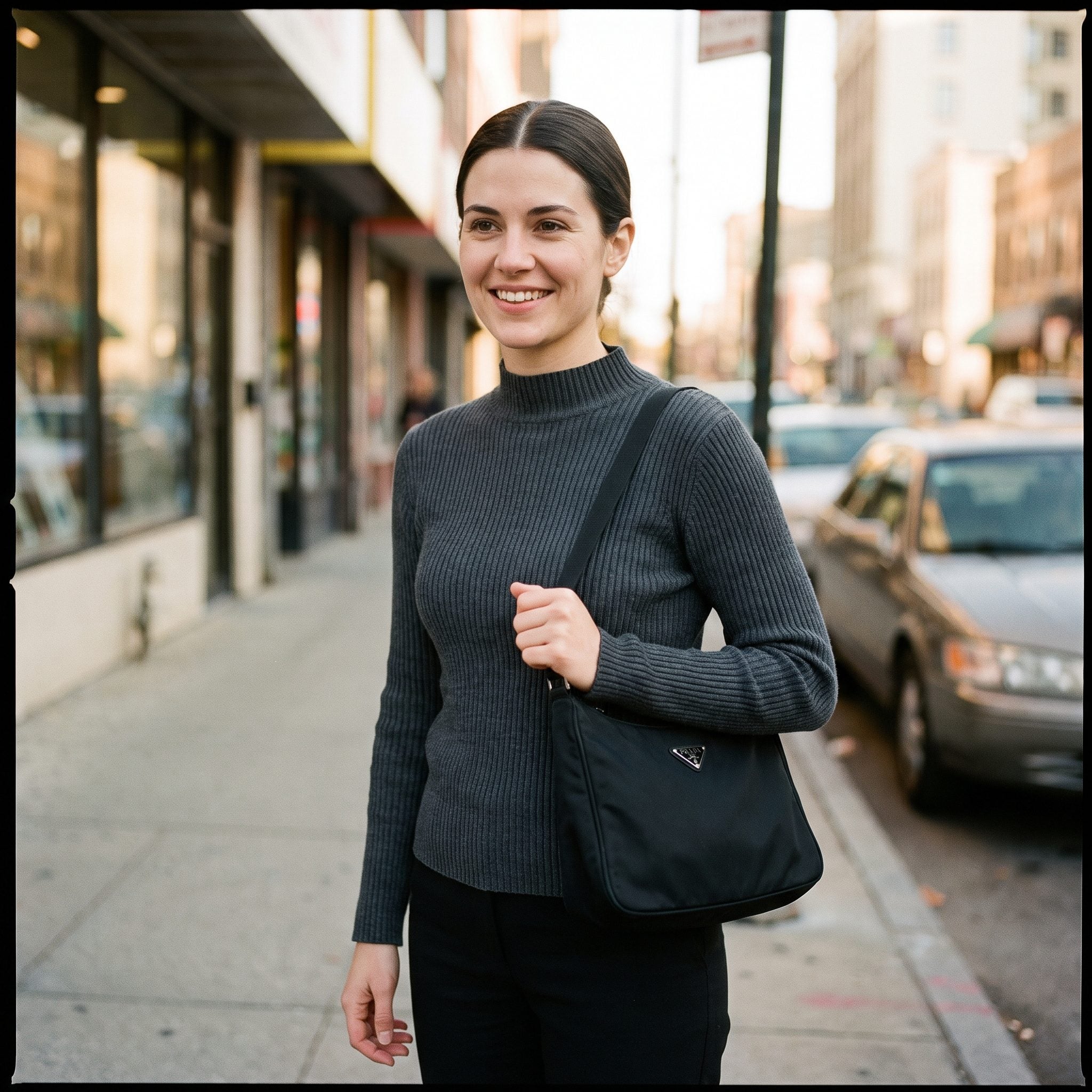 The Prada-Style Black Nylon Shoulder Bag That Looked Like It Cost Nothing and Everything