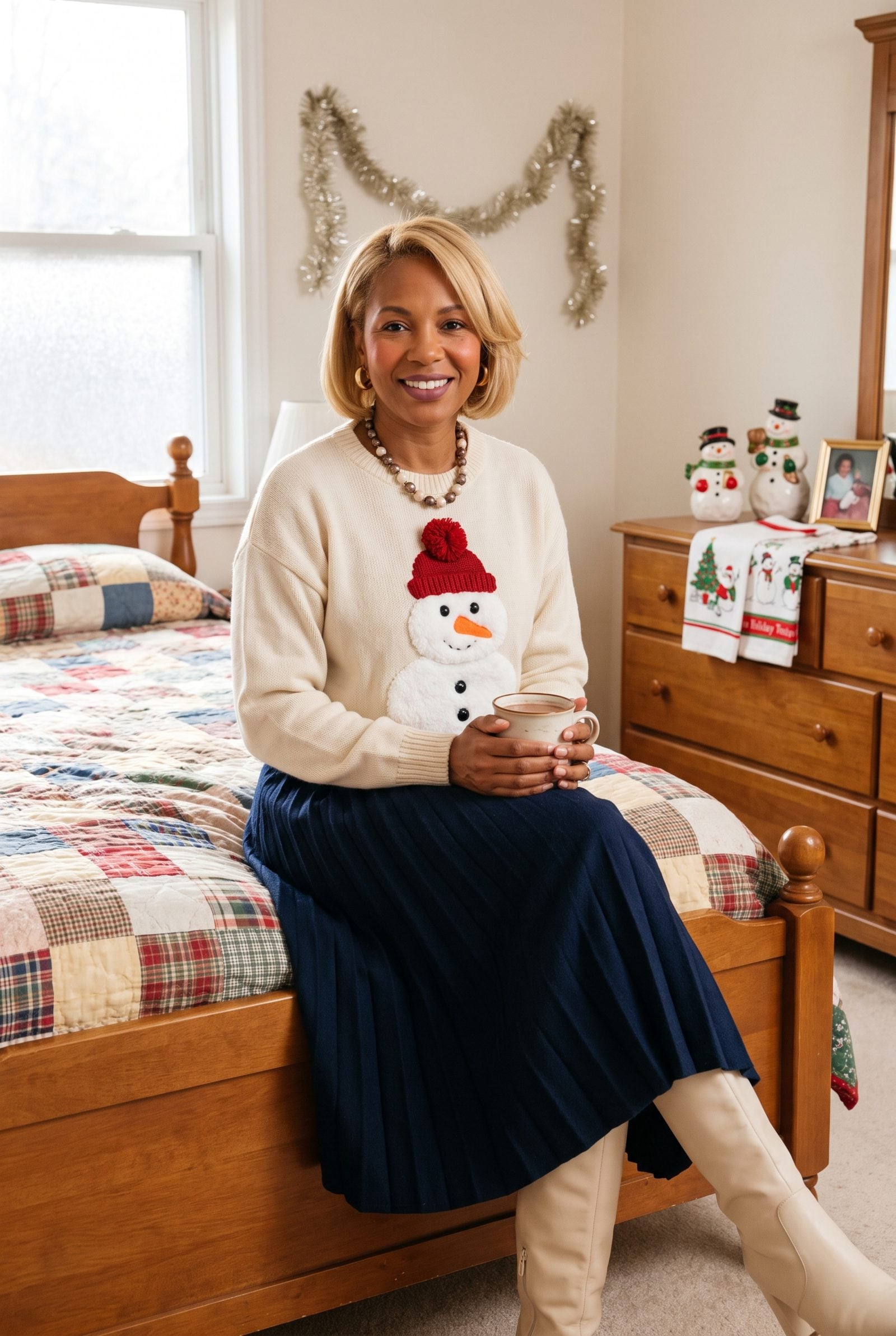 The Puffy Snowman Sweater With a Pom-Pom Hat